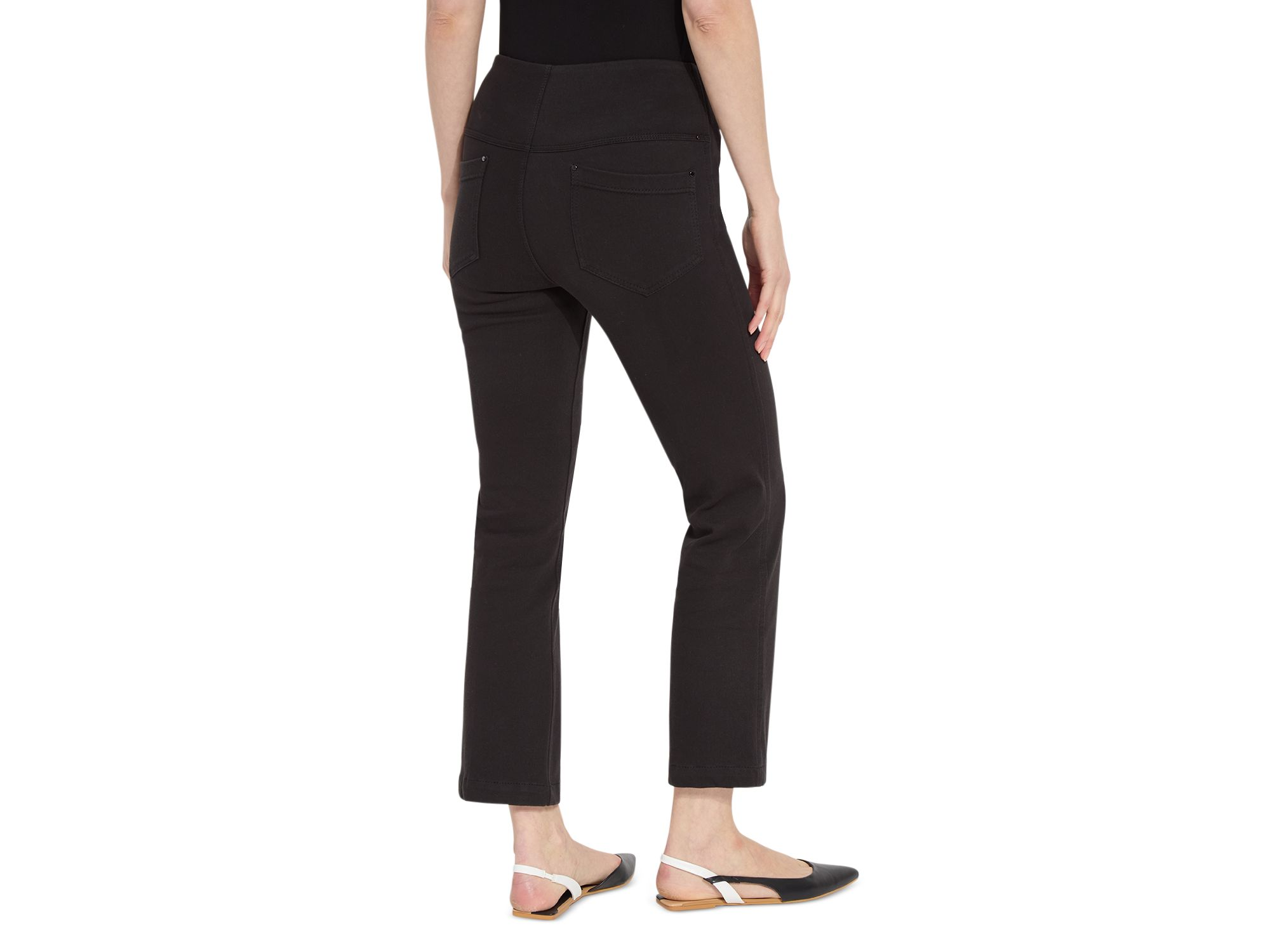 High Rise Ankle Baby Bootcut Jeans in Black — Image 4