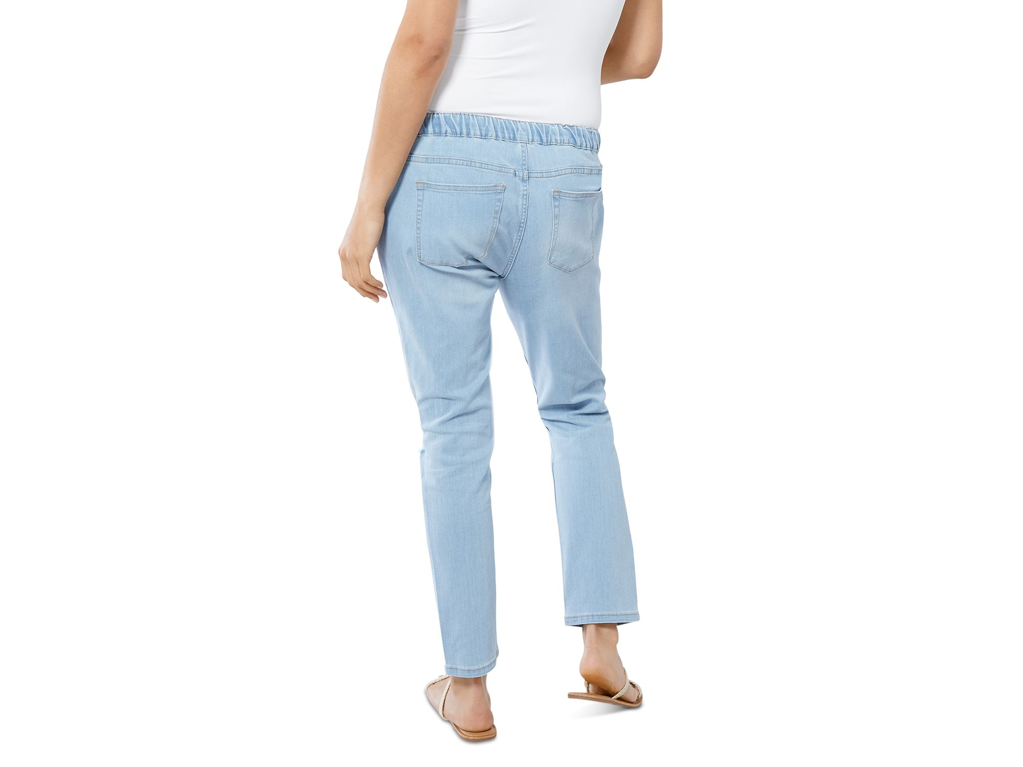 Distressed Drawstring Maternity Jeans — Image 5