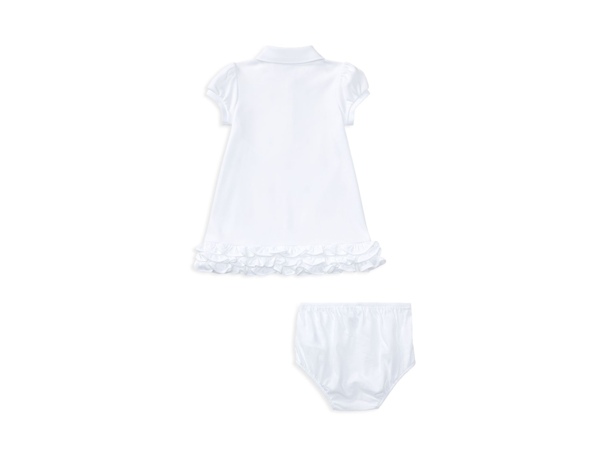 Girls' Ruffled & Embroidered Polo Dress with Bloomers - Baby — Image 3