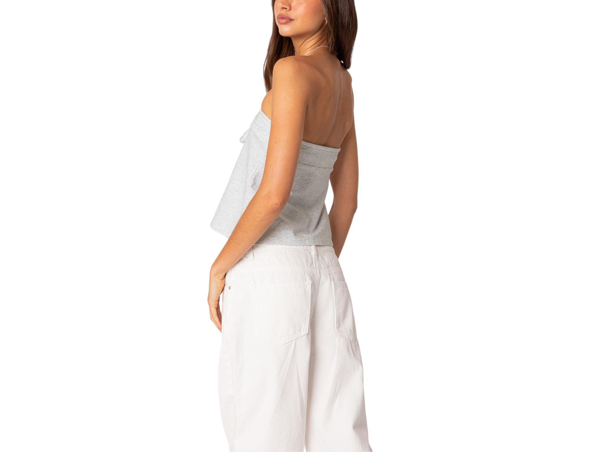 Caroline Tie Front Strapless Top — Image 3
