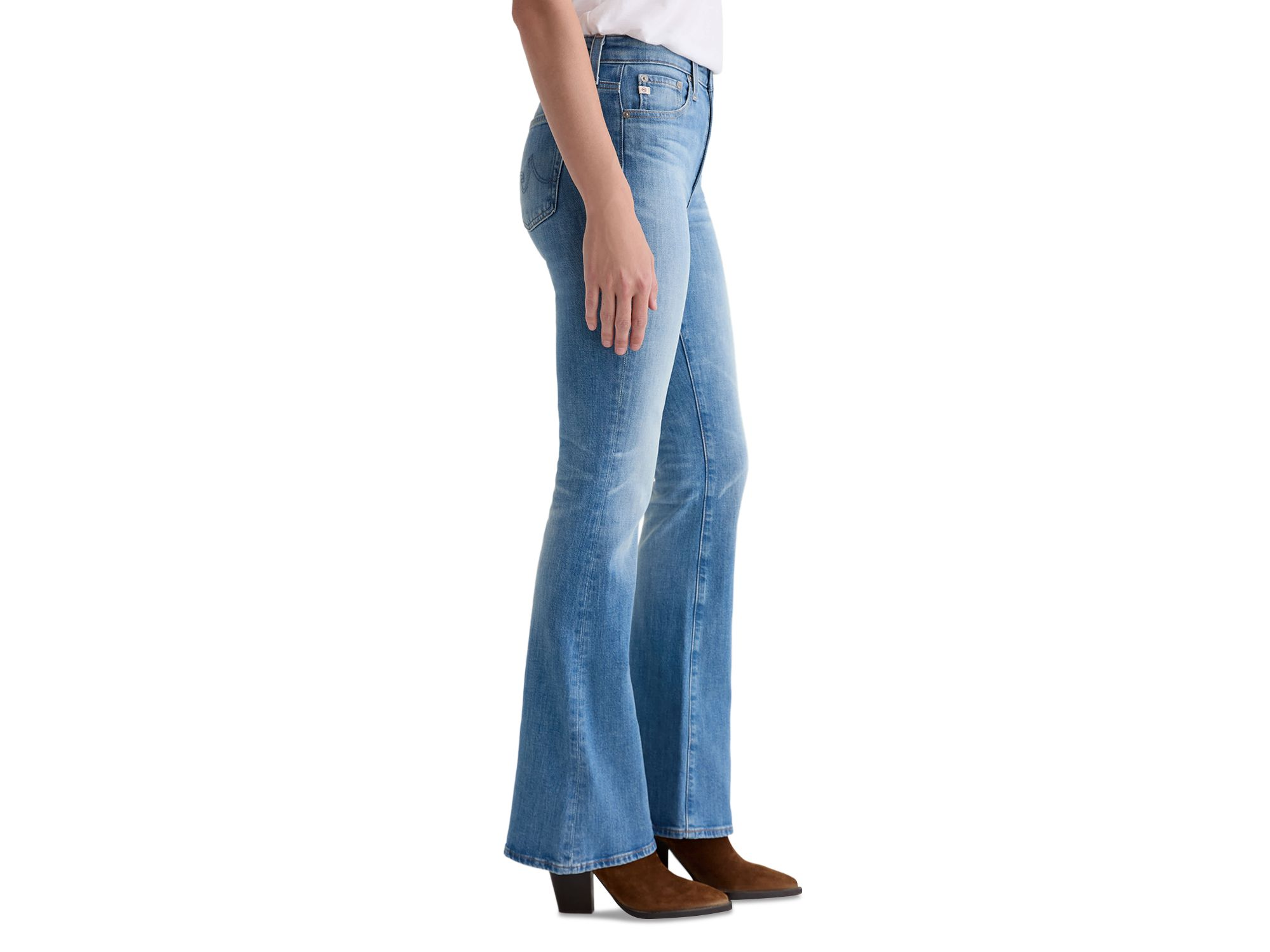 Farrah Mid Rise Bootcut Jeans in 18 Years Bisou — Image 7