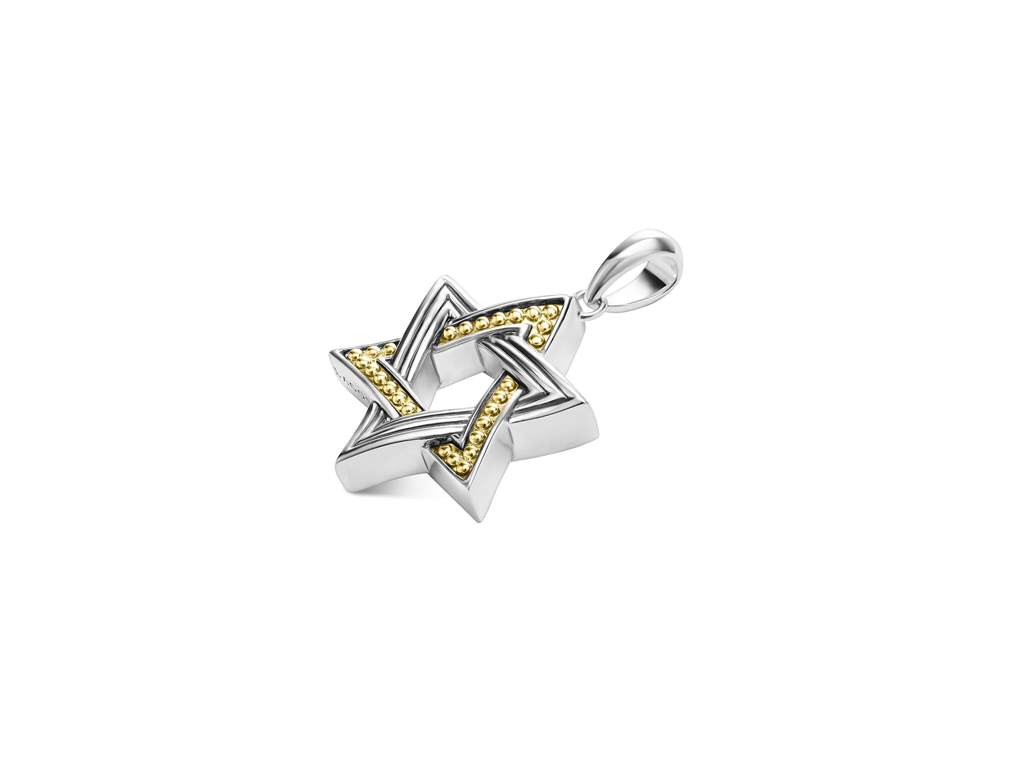 Men's 18K Yellow Gold & Sterling Silver Anthem Star of David Amulet Pendant — Image 3