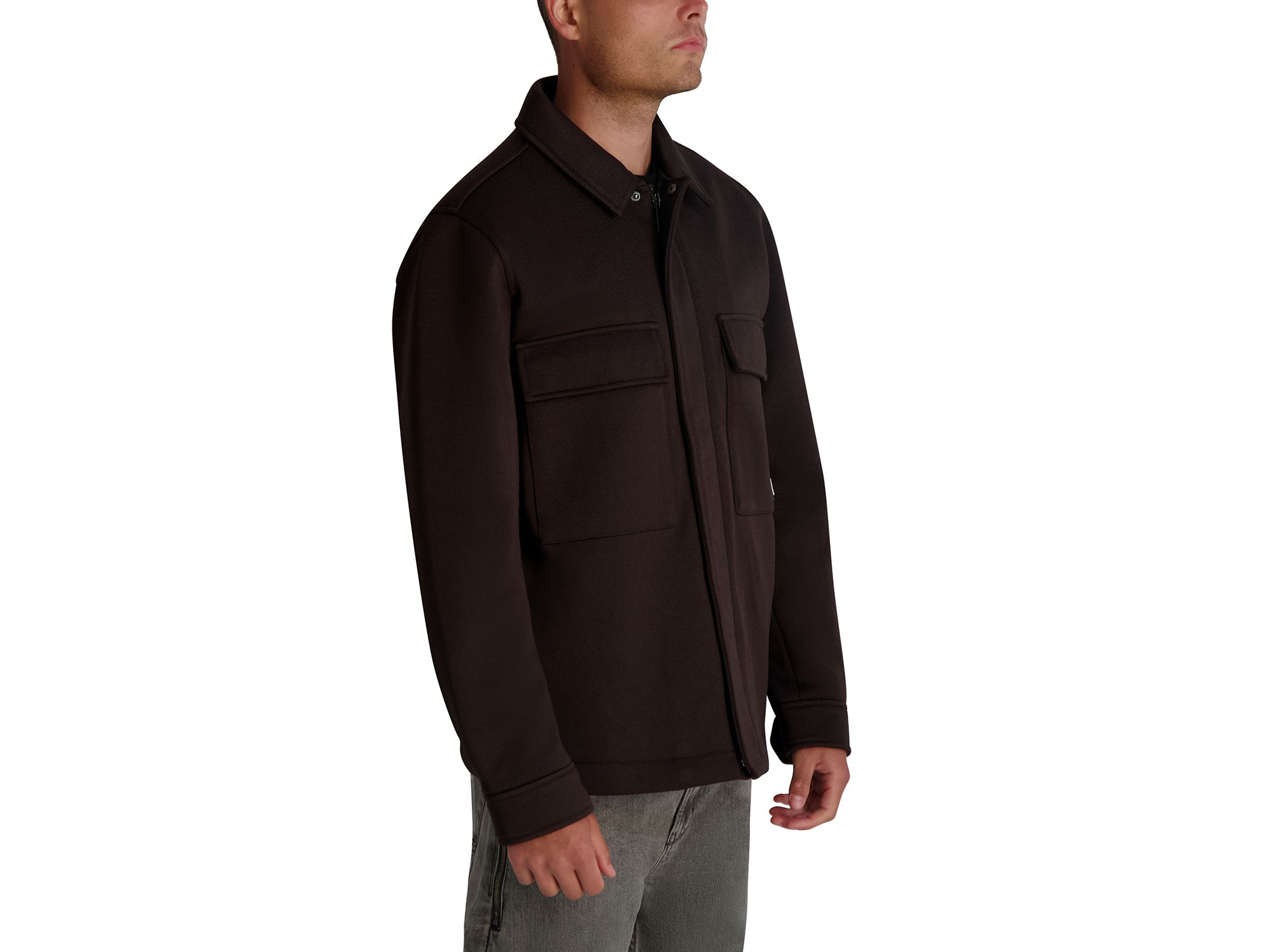 Twill Collared Shirt Jacket — Image 4