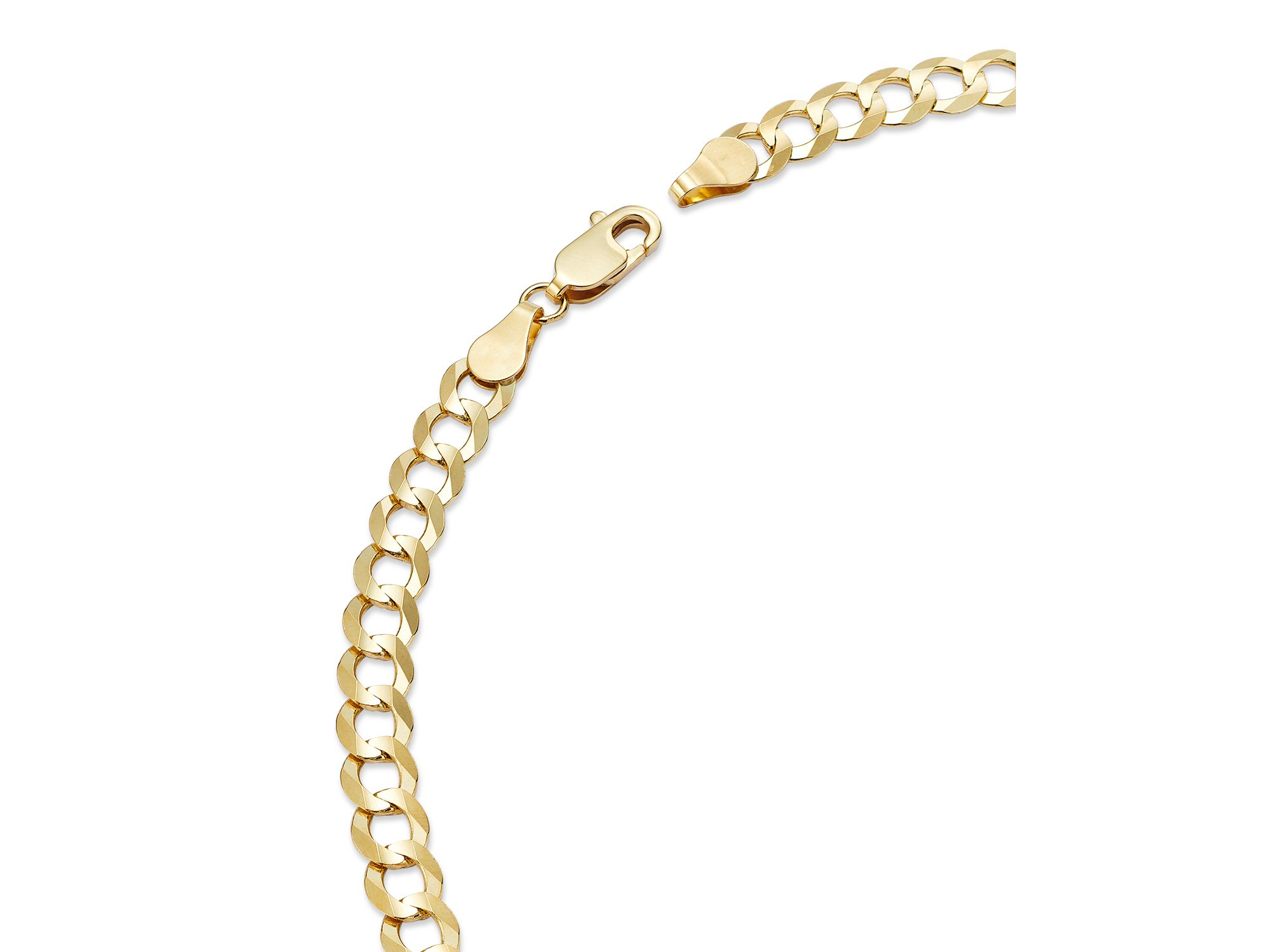 Men's Comfort Curb Link Chain Necklace in 14K Yellow Gold, 24" — Image 3