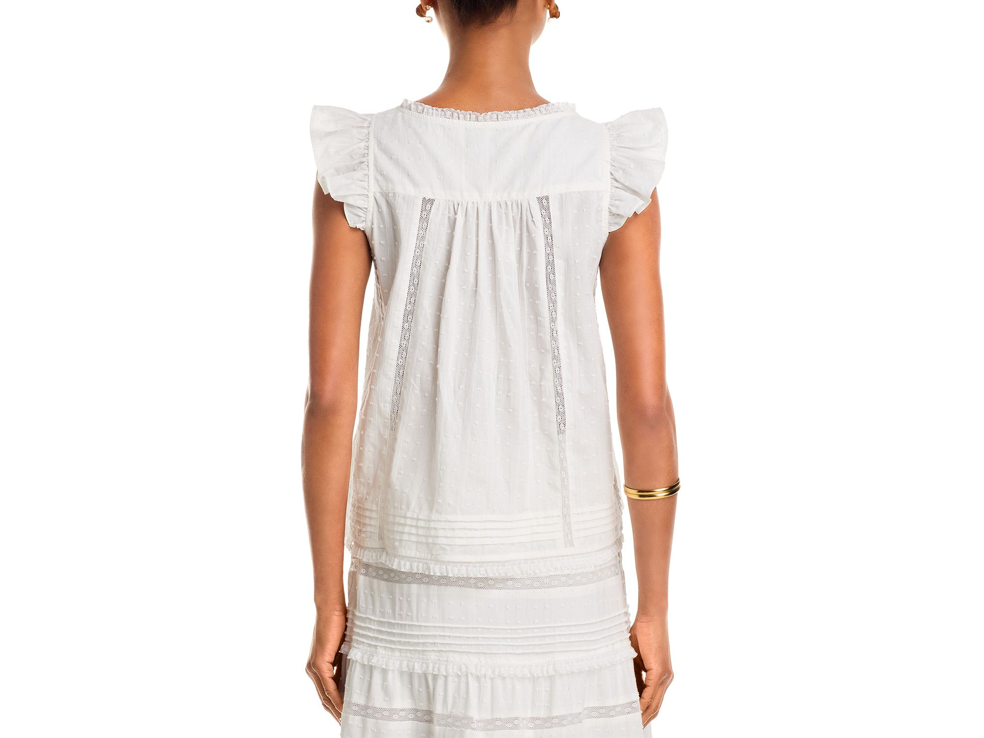 Pintuck Lace Inset Tank Top & Pintuck Lace Inset Midi Skirt - Exclusive — Image 4