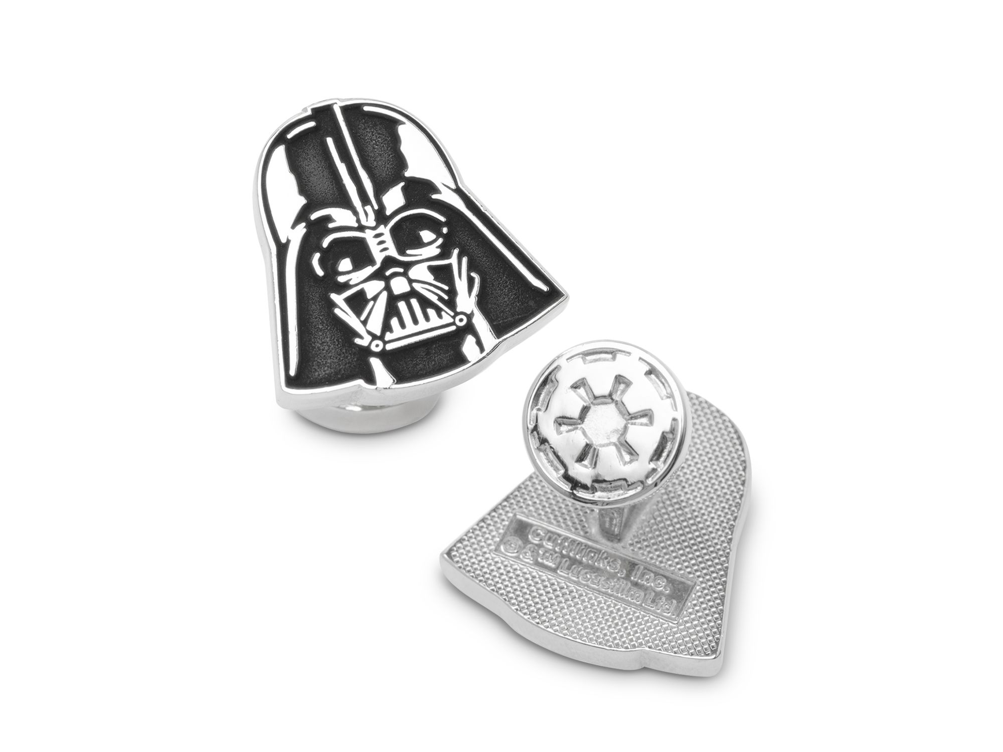 Recessed Matte Darth Vader Head Cufflinks — Image 3