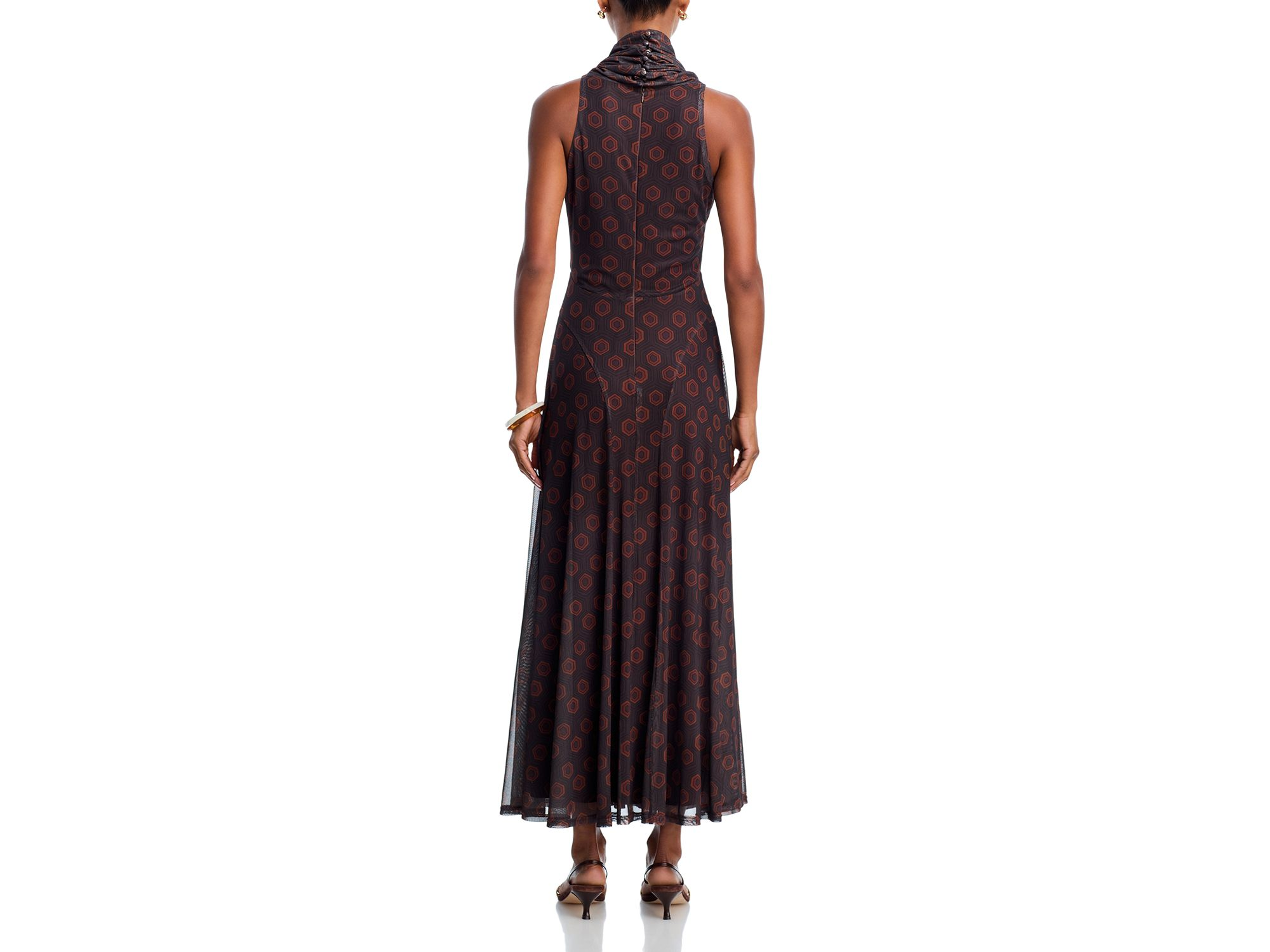Turtleneck Mesh Maxi Dress - Exclusive — Image 4