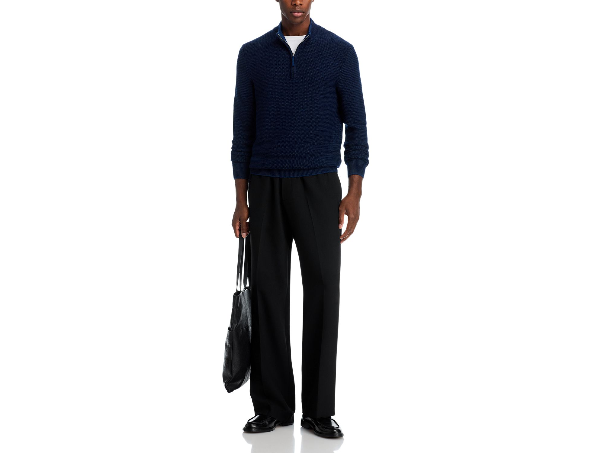 Birdseye Knit Quarter Zip Sweater — Image 4