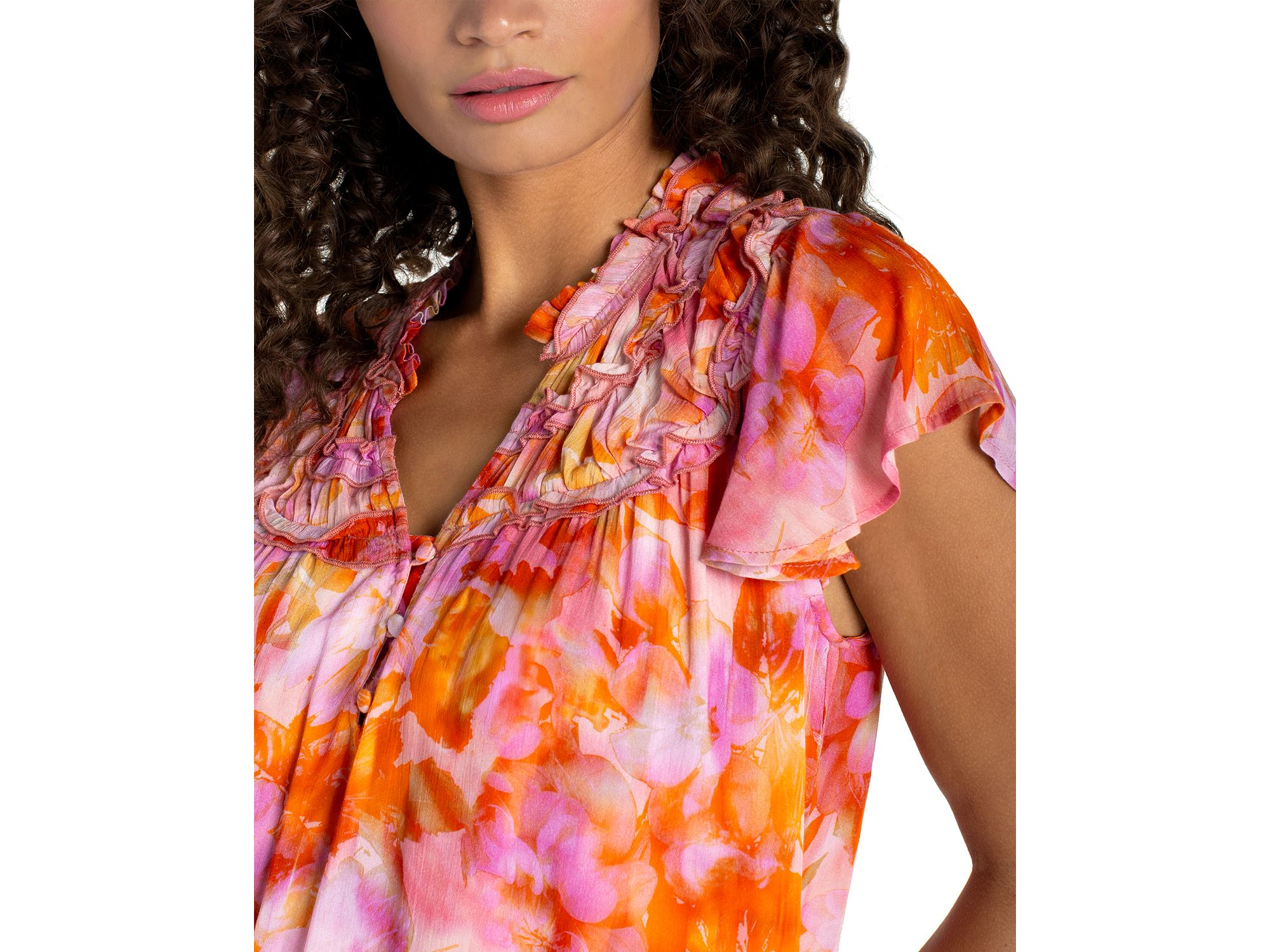 Ruffled Flutter Sleeve Top — Image 3