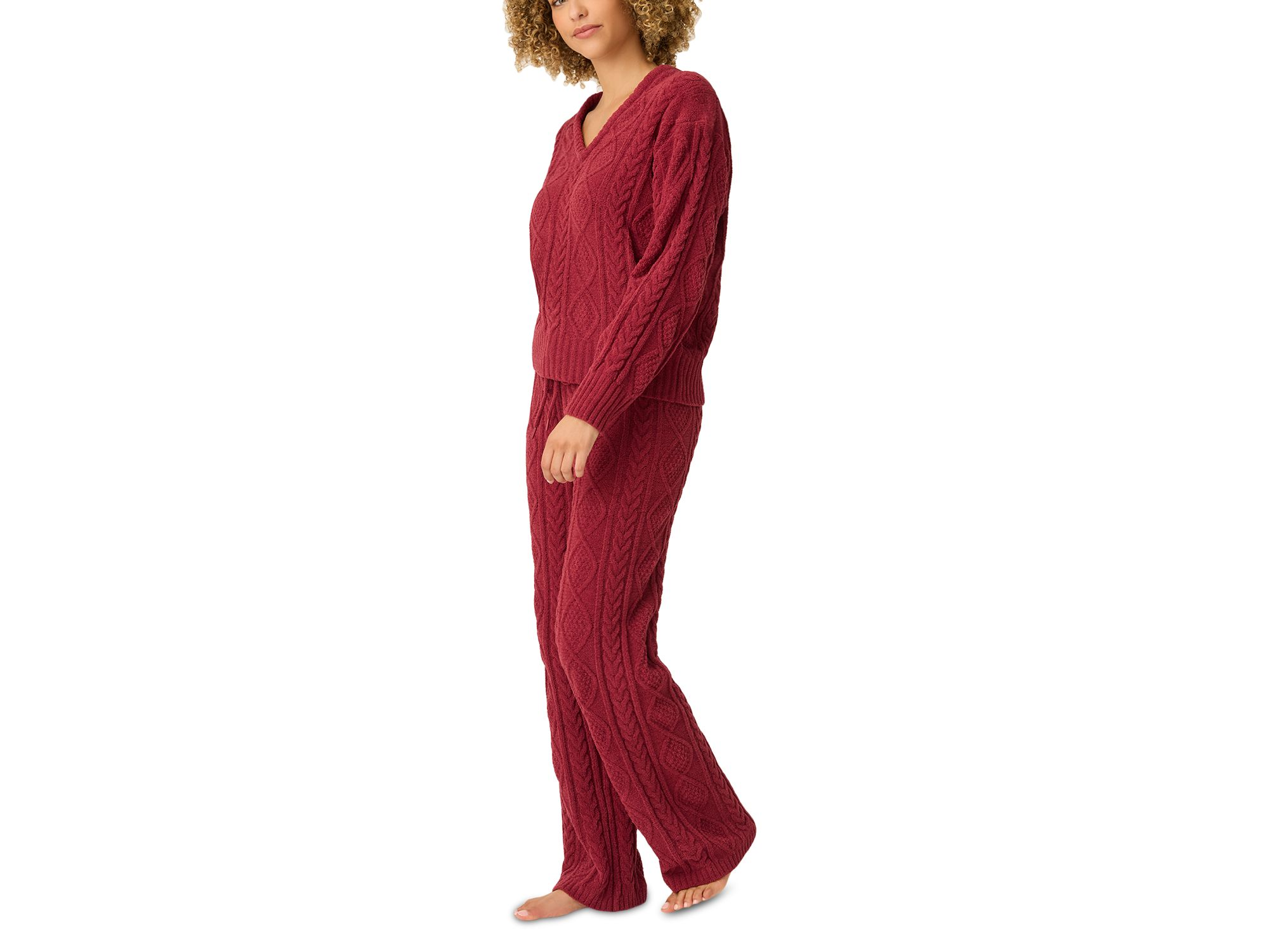 Cozy Chenille Cable-Knit Pajama Set — Image 4