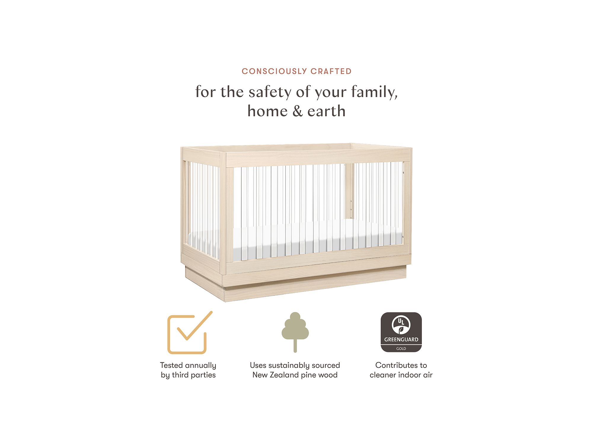 Harlow Acrylic 3-in-1 Convertible Crib — Image 11