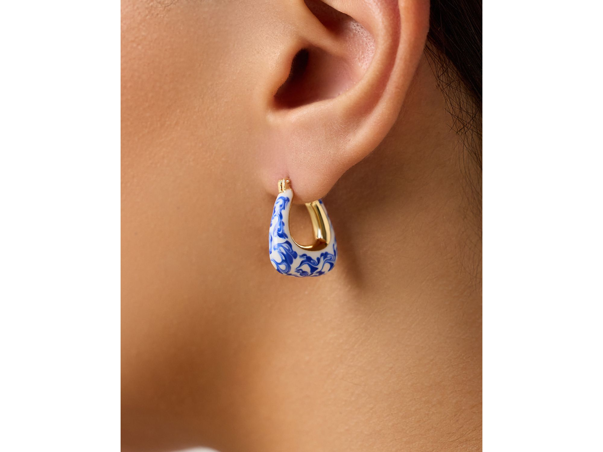 Statement Earrings - Dakota Marble Blue — Image 4