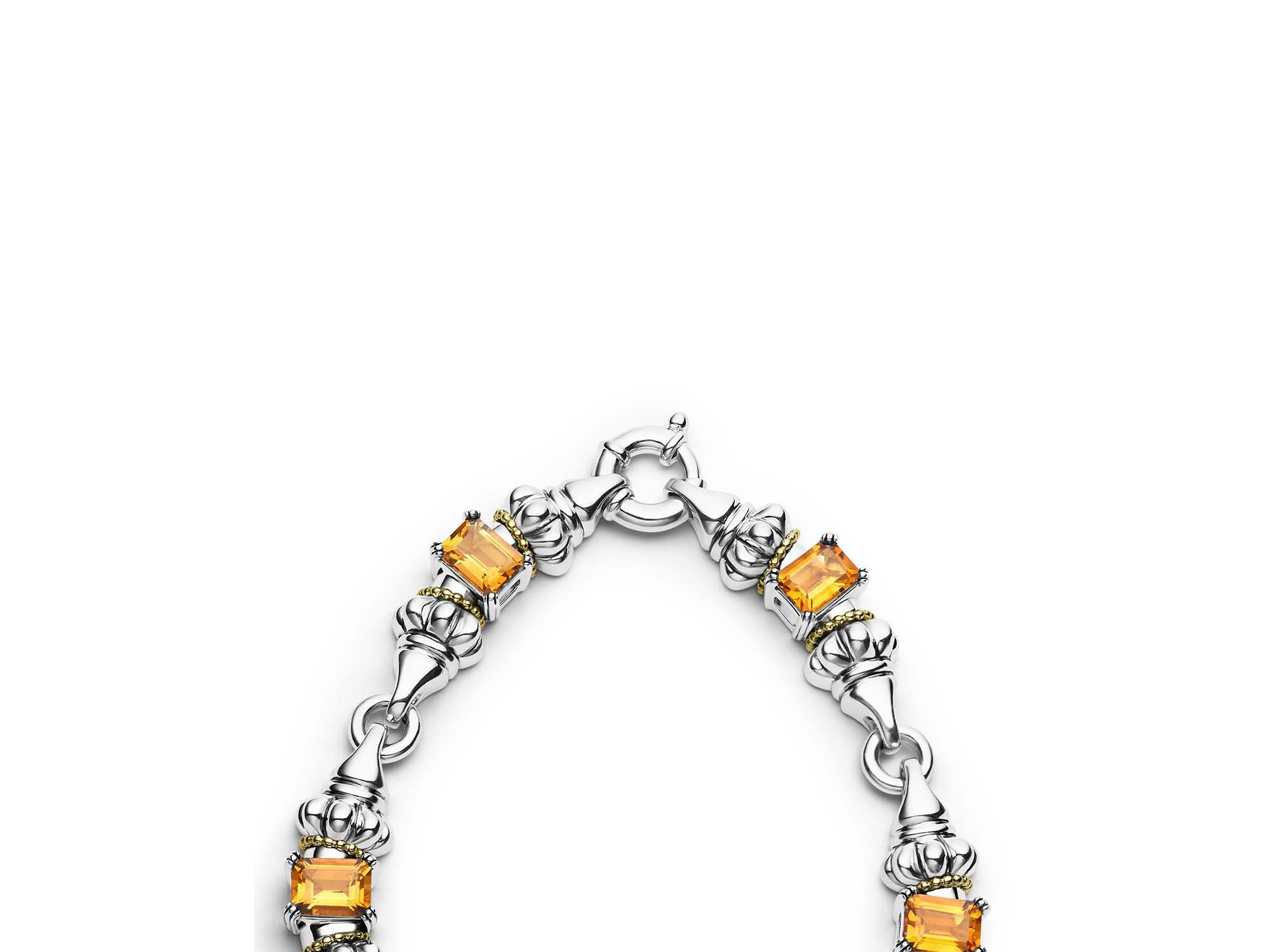 18K Yellow Gold & Sterling Silver Glacier Citrine Collar Necklace, 16" — Image 4
