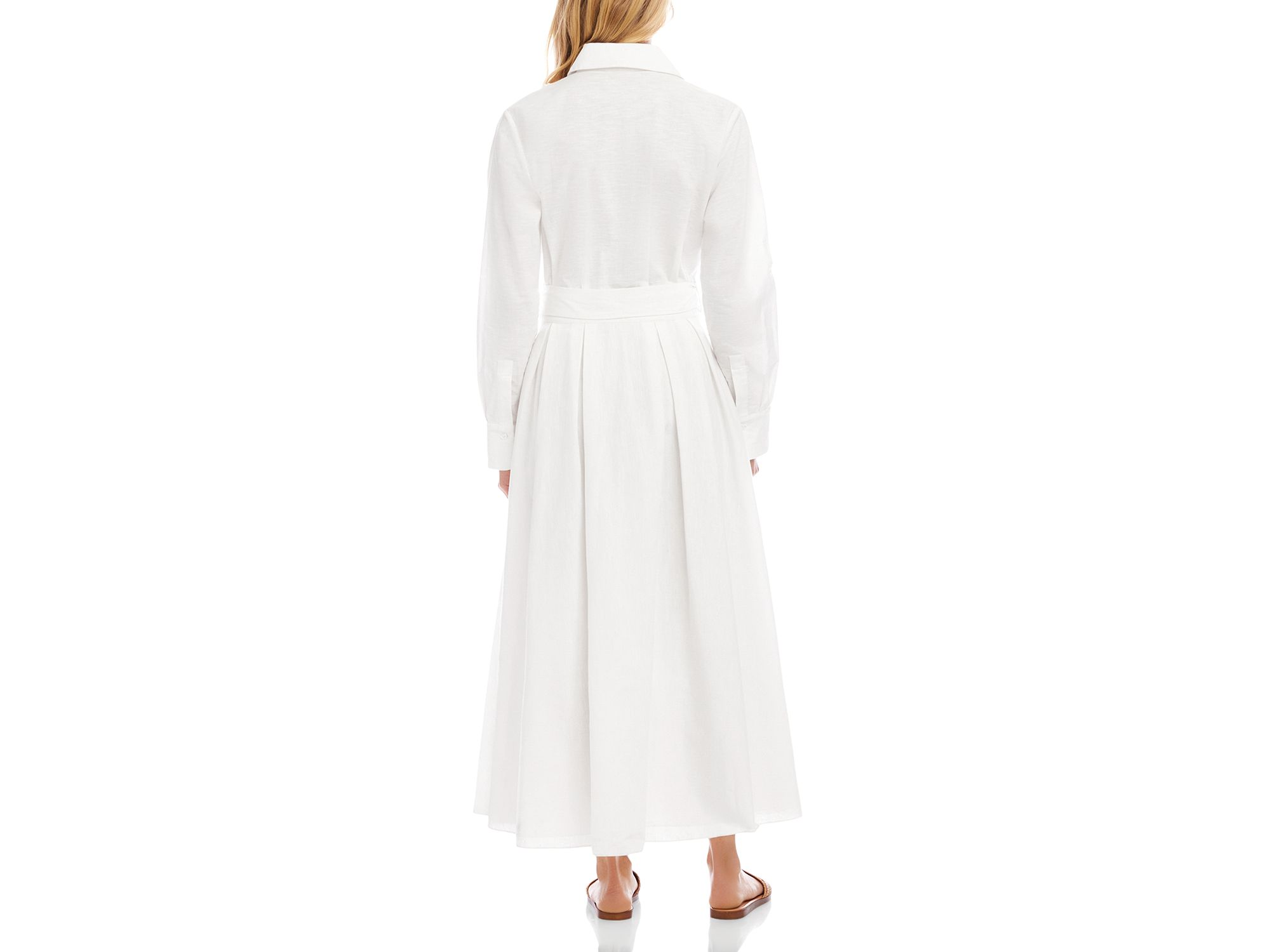 Lace Appliqué Midi Shirt Dress — Image 7