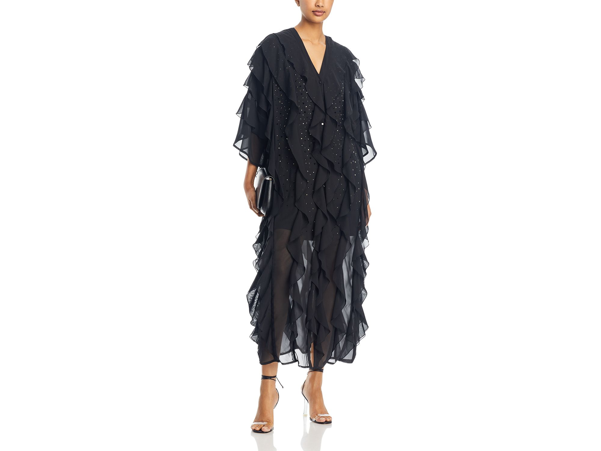 Tiered Ruffle Woven Chiffon Maxi Dress — Image 4