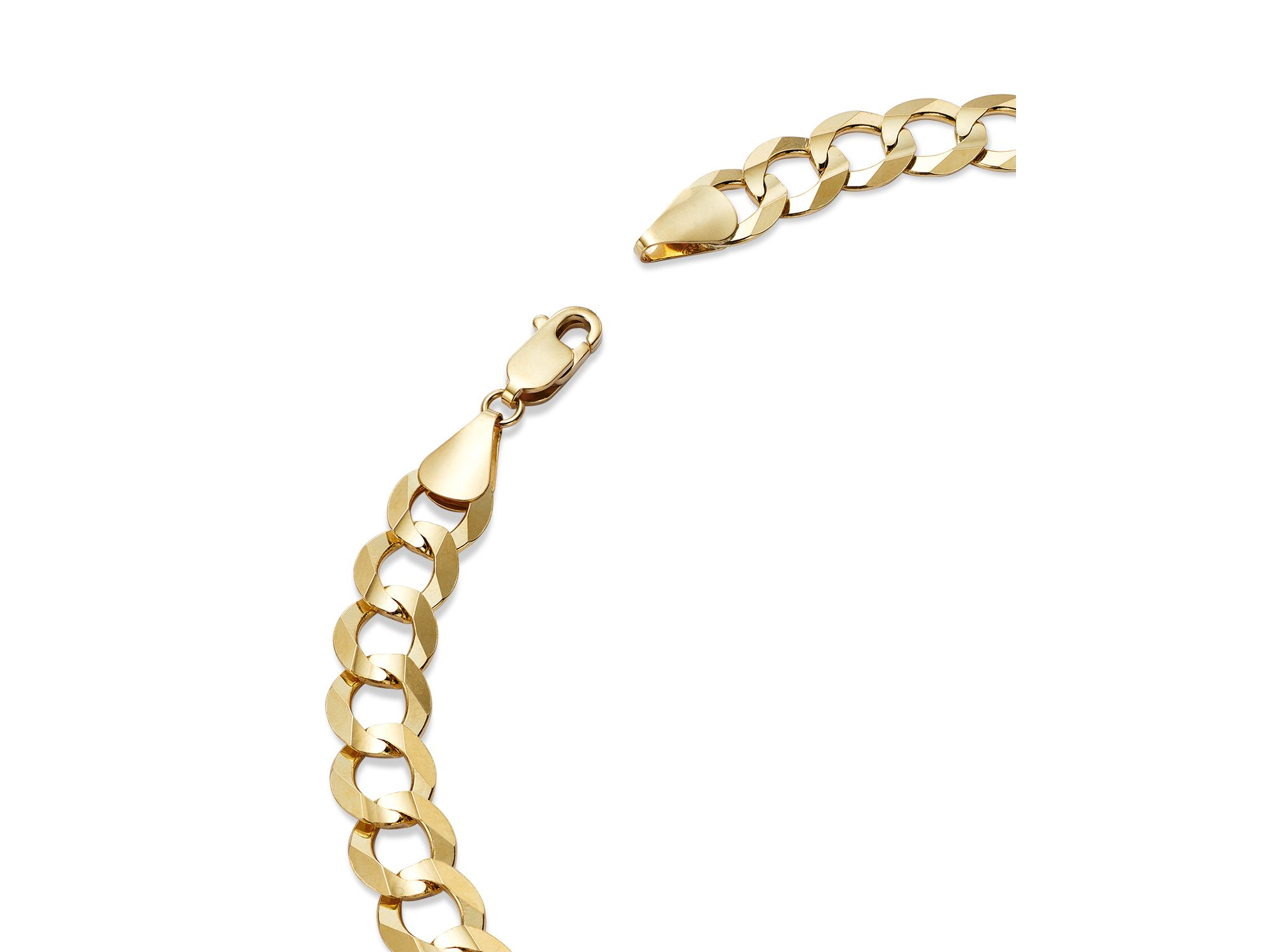 Men's Comfort Curb Link Chain Necklace in 14K Yellow Gold, 22" — Image 3