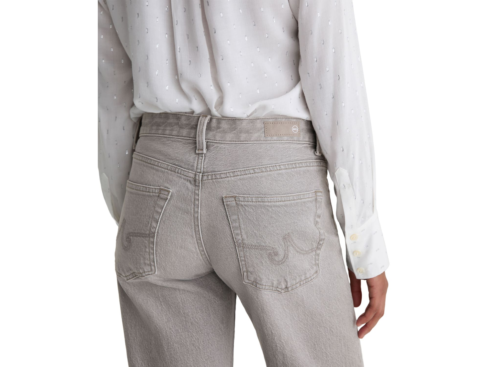 Adria Low Rise Wide Leg Jeans in Silver Myst — Image 3