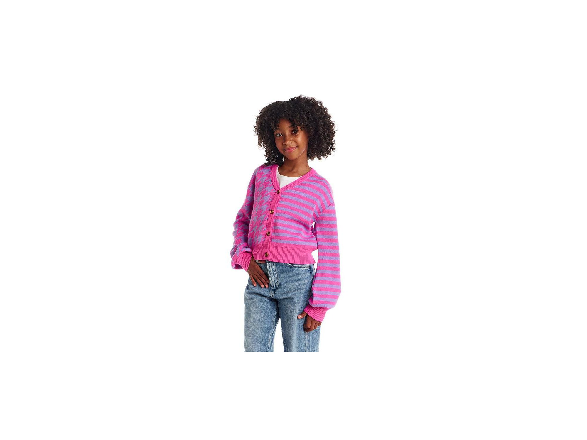 Girls' Houndstooth Cardigan - Big Kid — Image 4