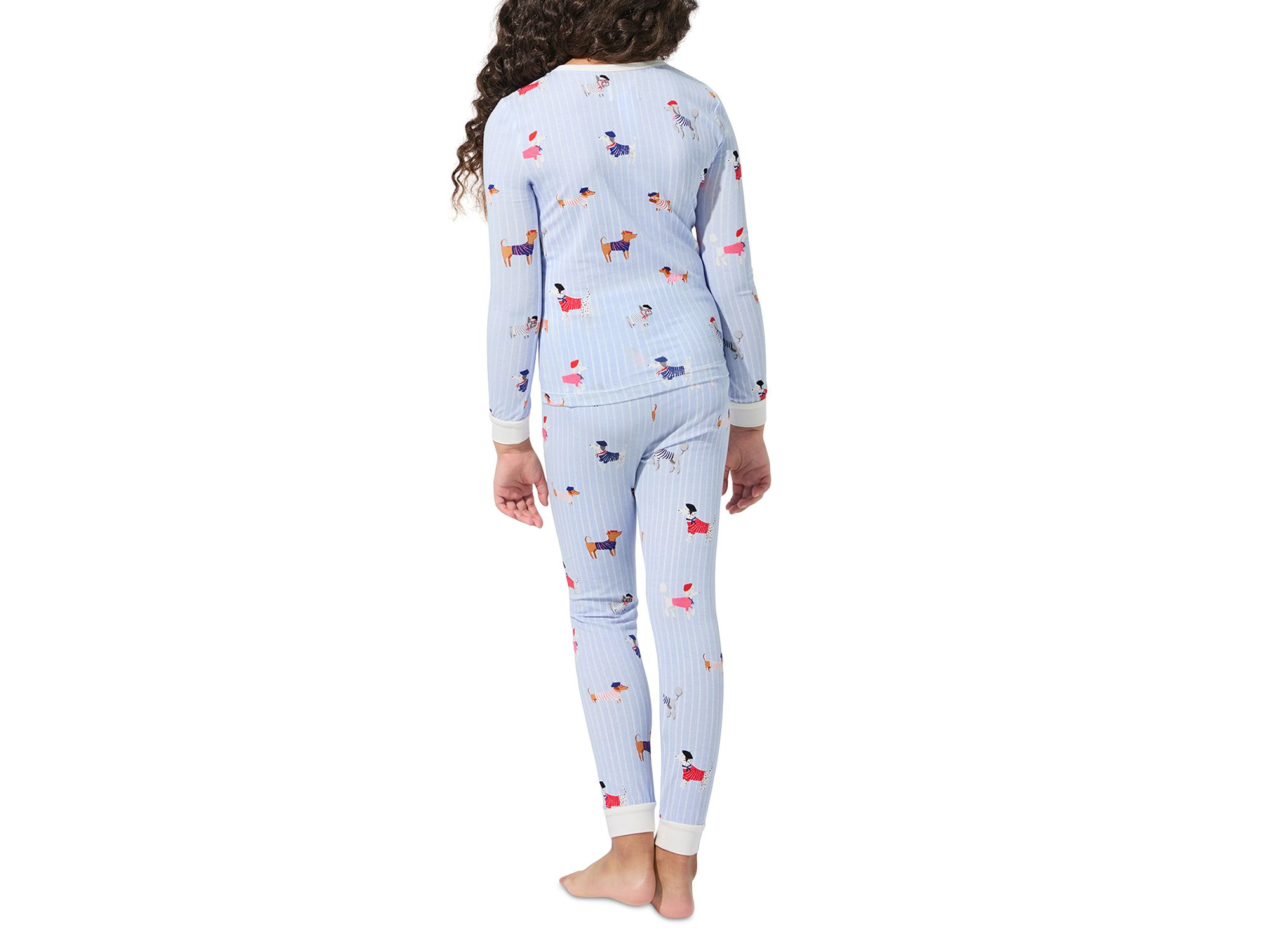 Girls' Cotton Knit Long Sleeve Pajama Set - Little Kid, Big Kid — Image 3