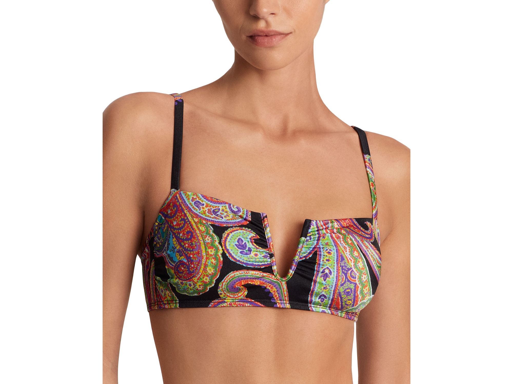 Shirred Over The Shoulder Bikini Top & Semi Shirred High Waist Bikini Bottom — Image 5