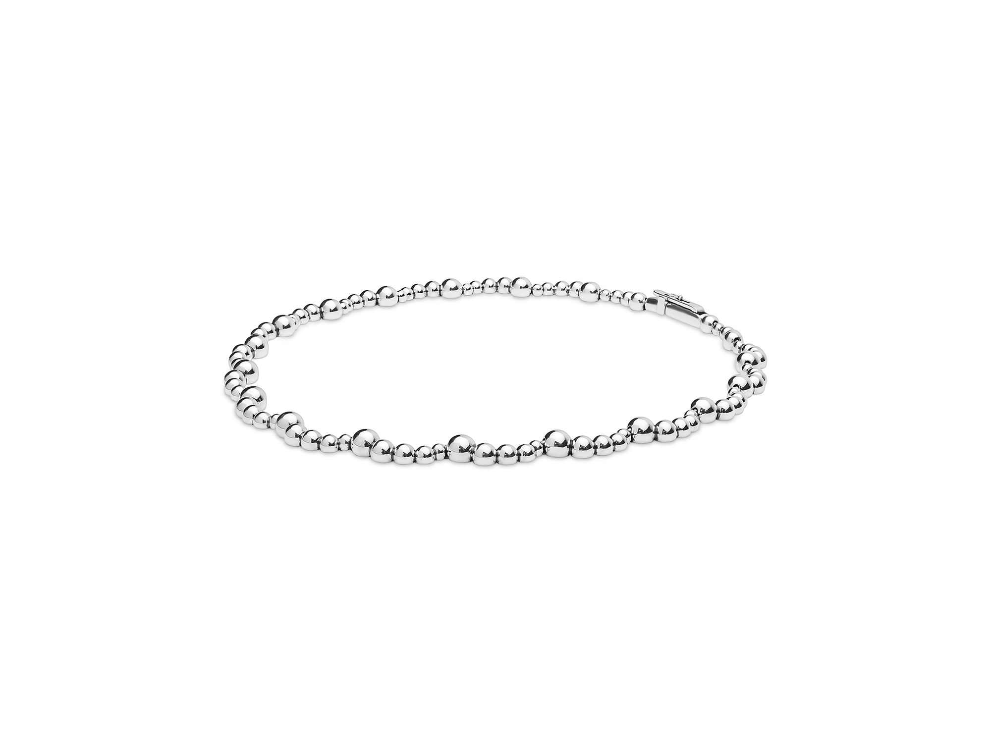 Sterling Caviar Bubbly Scalloped Beaded Collar Necklace, 18" — Image 7