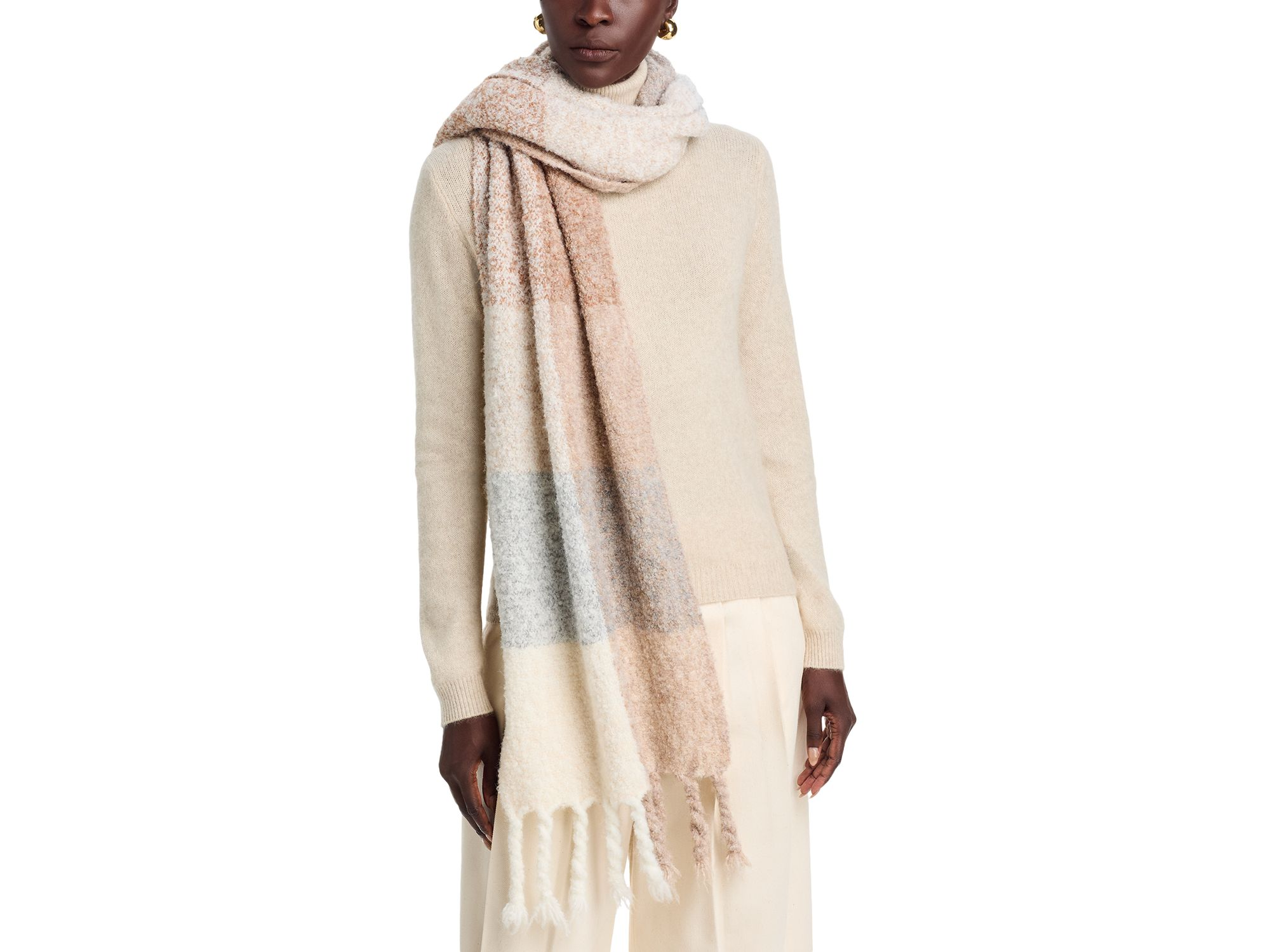 Color Block Bouclé Scarf - Exclusive — Image 3