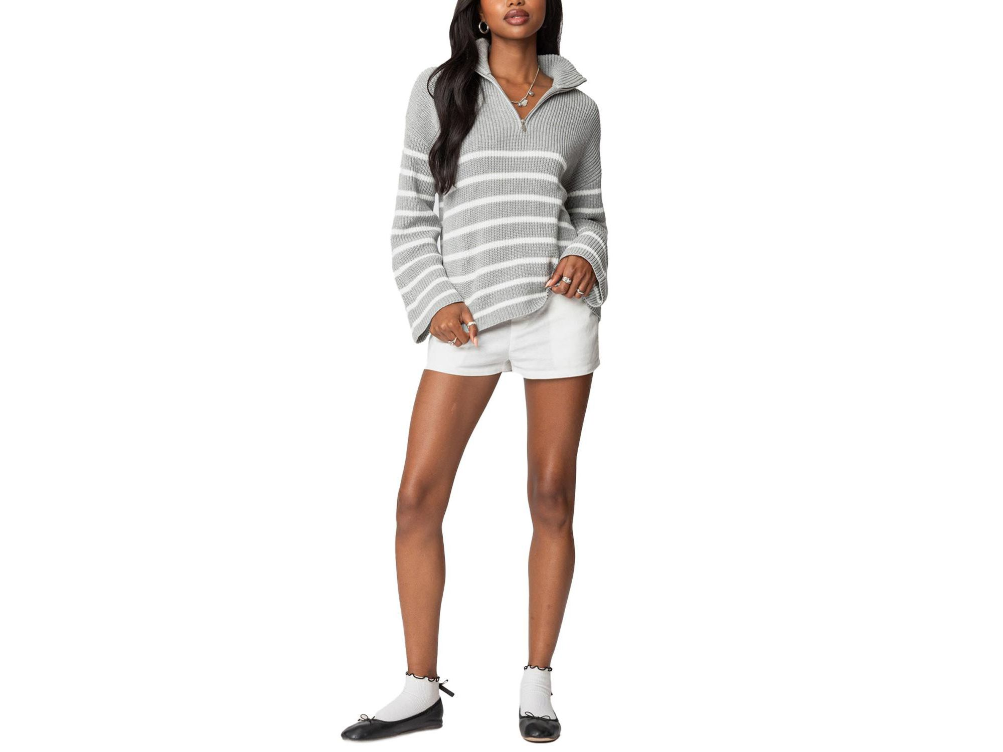 Oversized Quarter Zip Sweater — Image 3