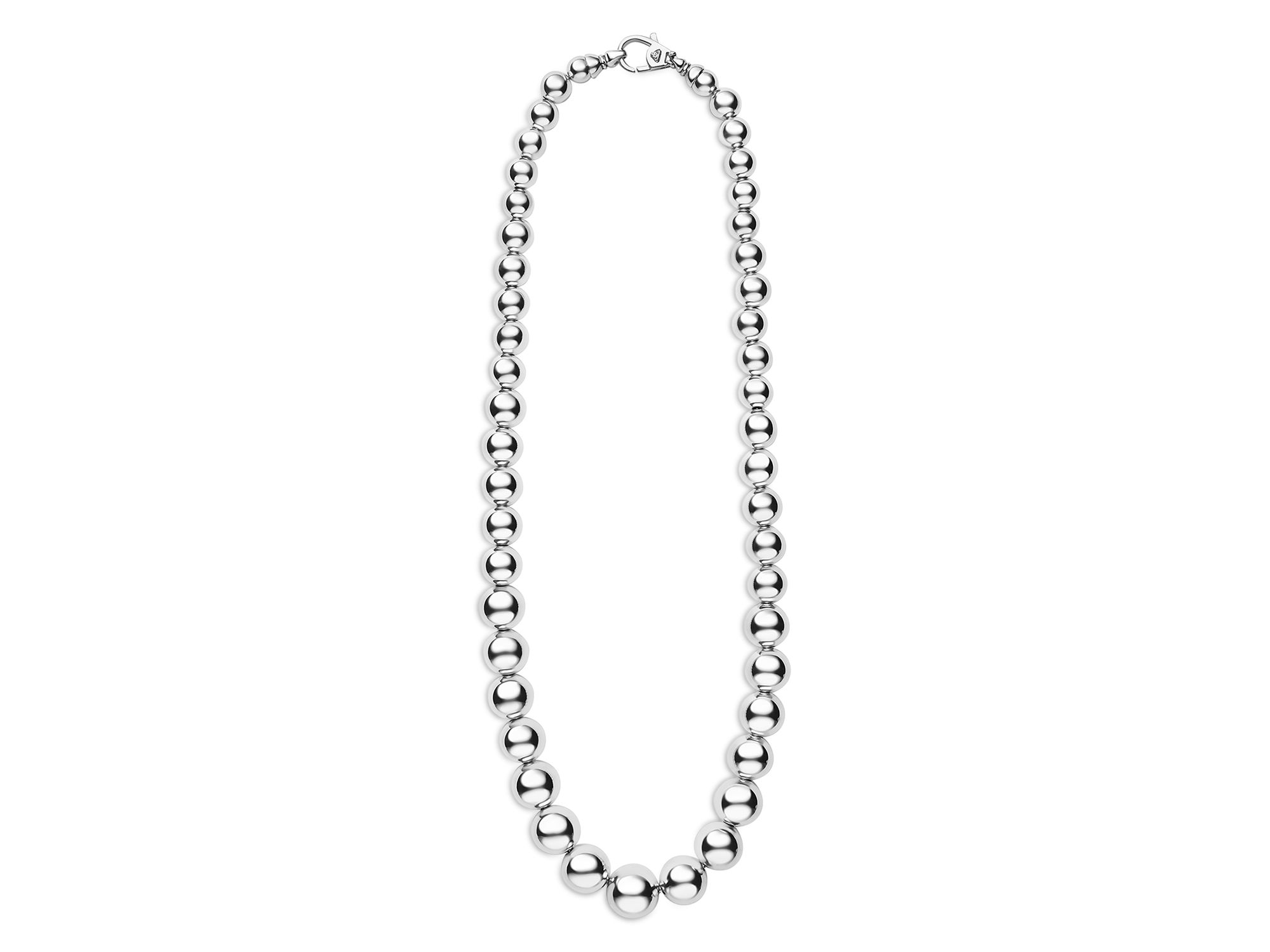 Sterling Caviar Bubbly Graduated Bead Collar Necklace, 18" — Image 5