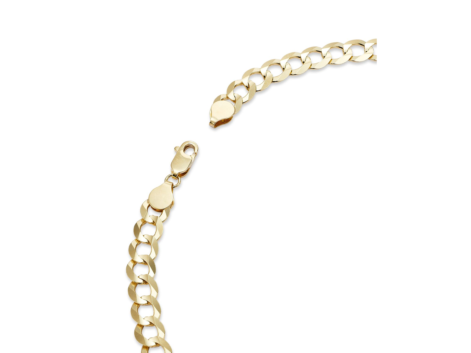 Men's Comfort Curb Link Chain Necklace in 14K Yellow Gold, 24" — Image 3