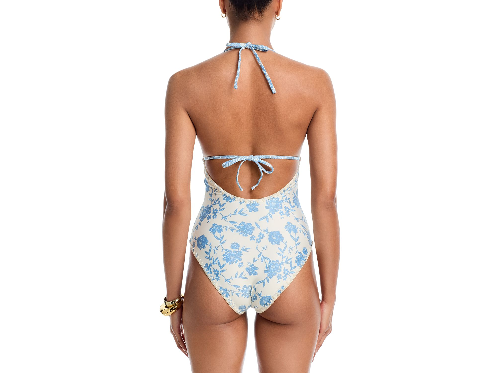 Whipstitch Trim One Piece Swimsuit - Exclusive — Image 3