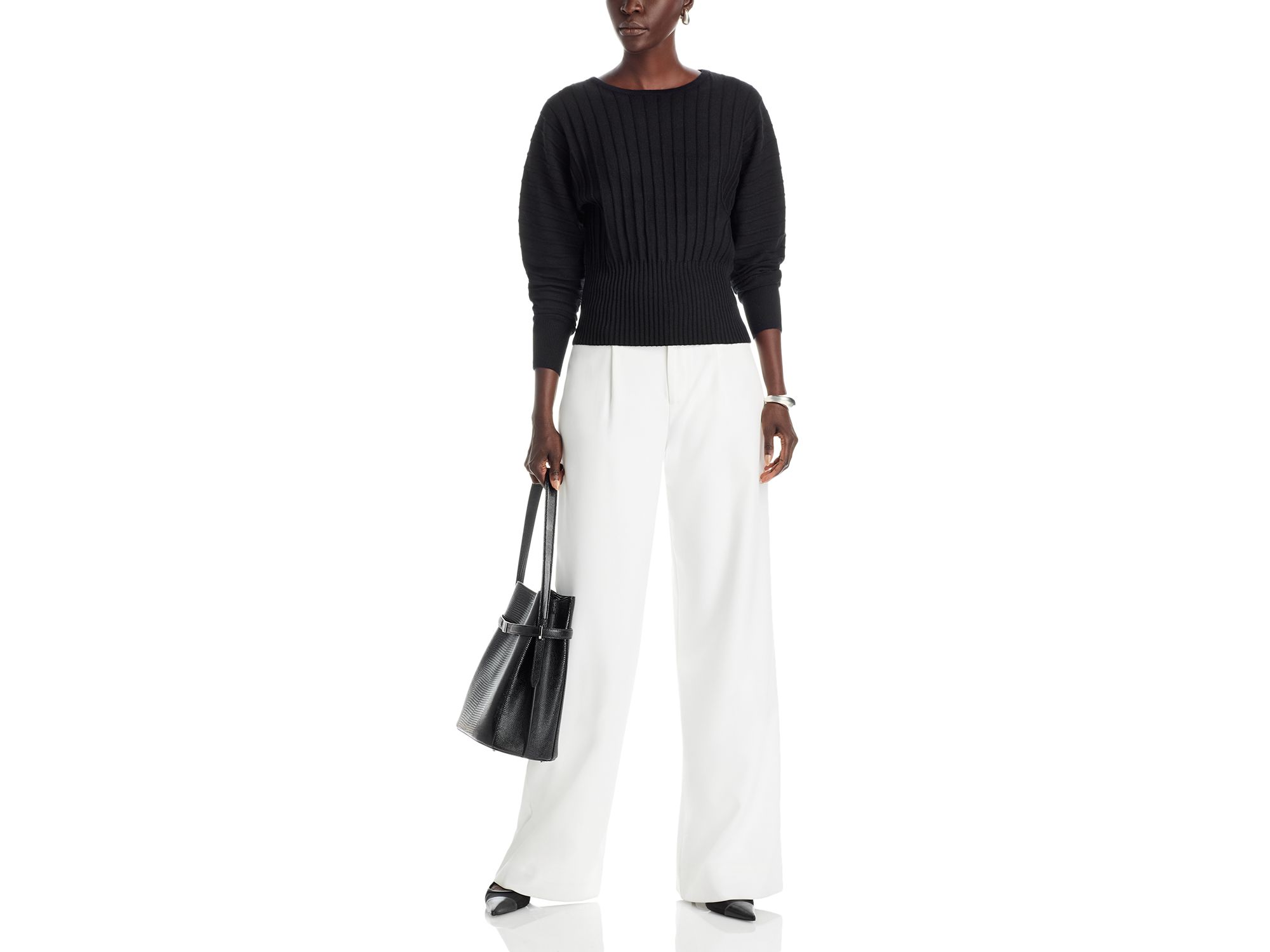 Dolman Sleeve Ribbed Sweater — Image 4