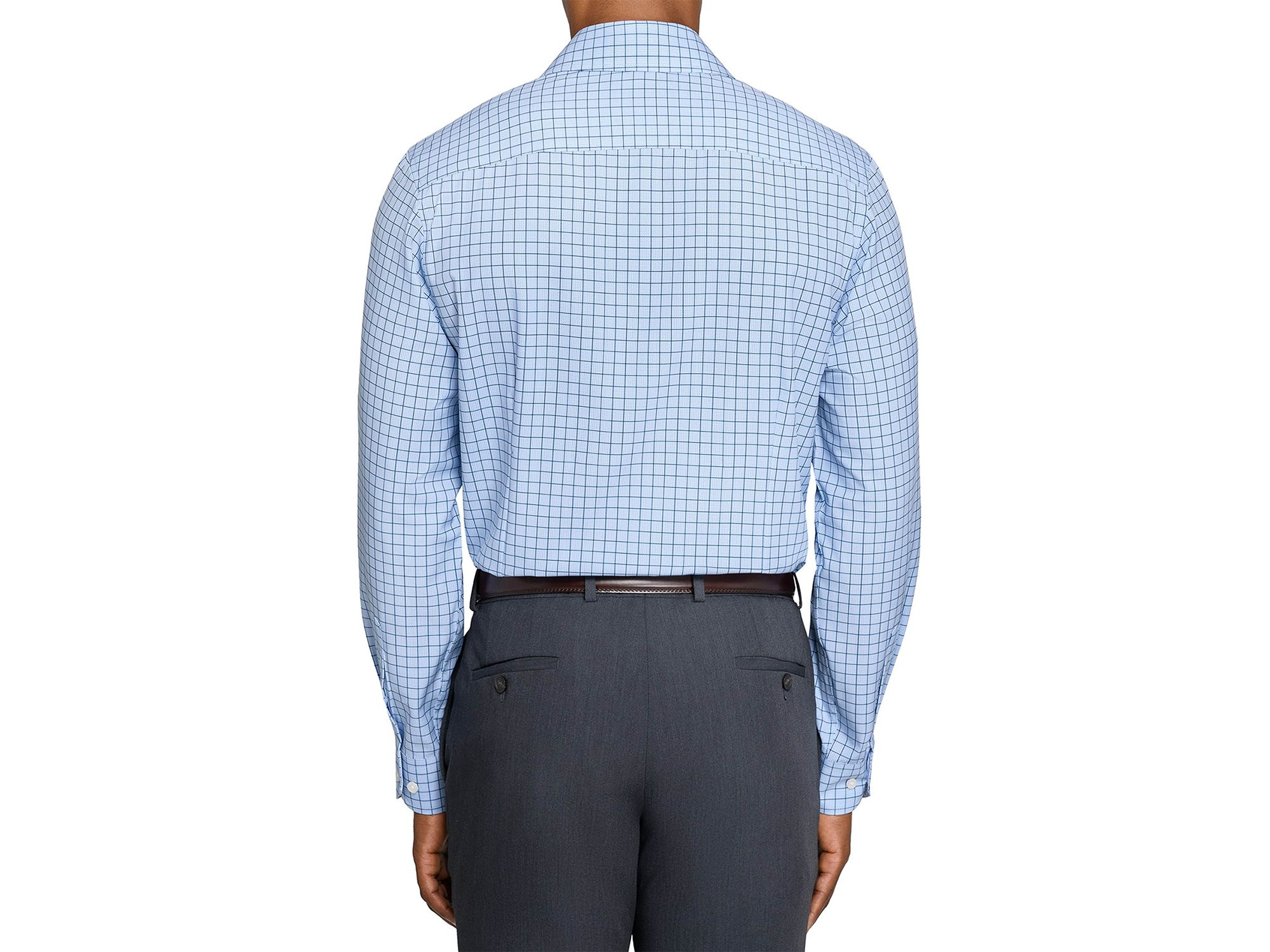 Slim Fit Check Performance Dress Shirt — Image 7