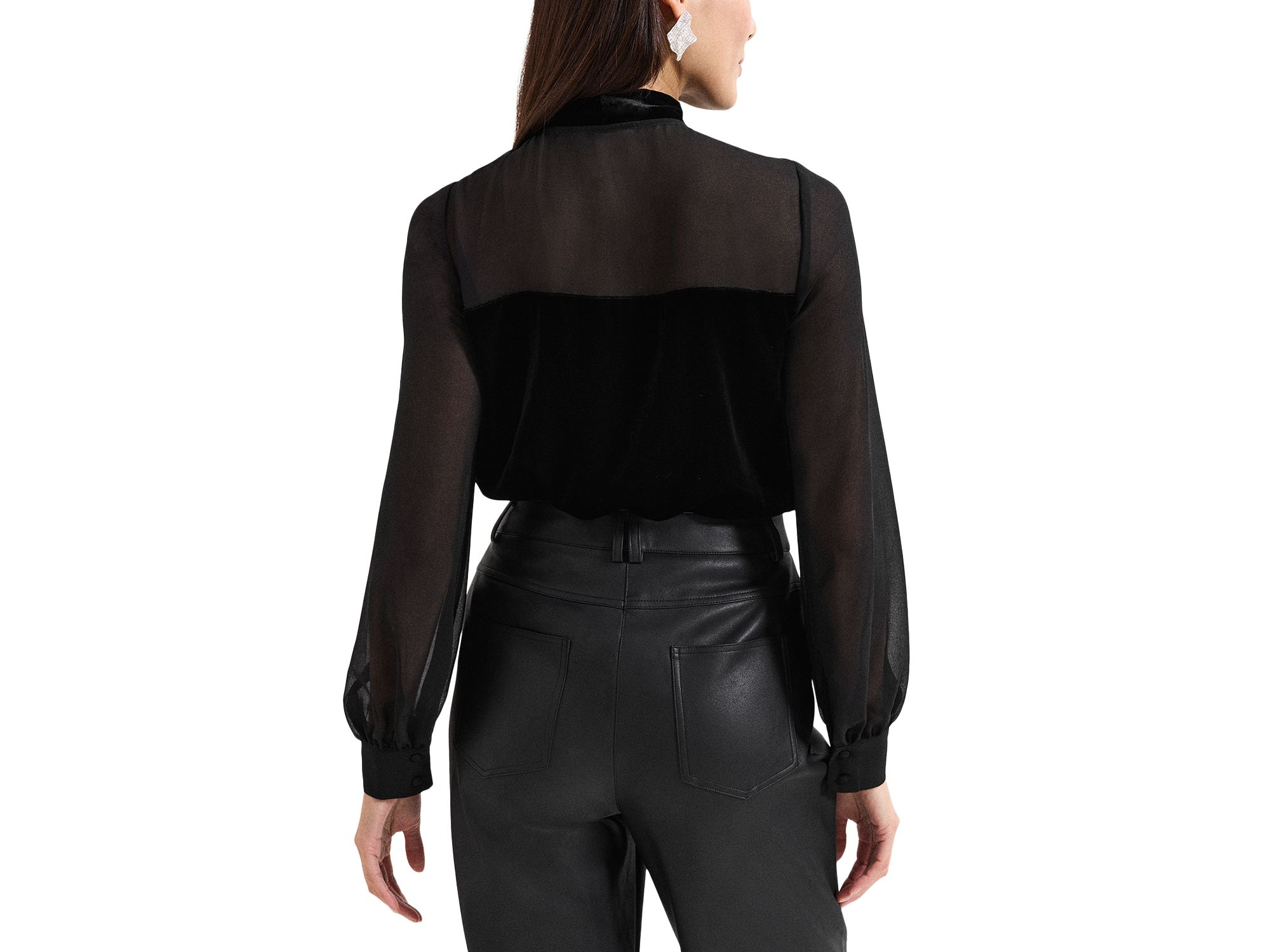 Raye Velvet Bow Neck Blouse — Image 4