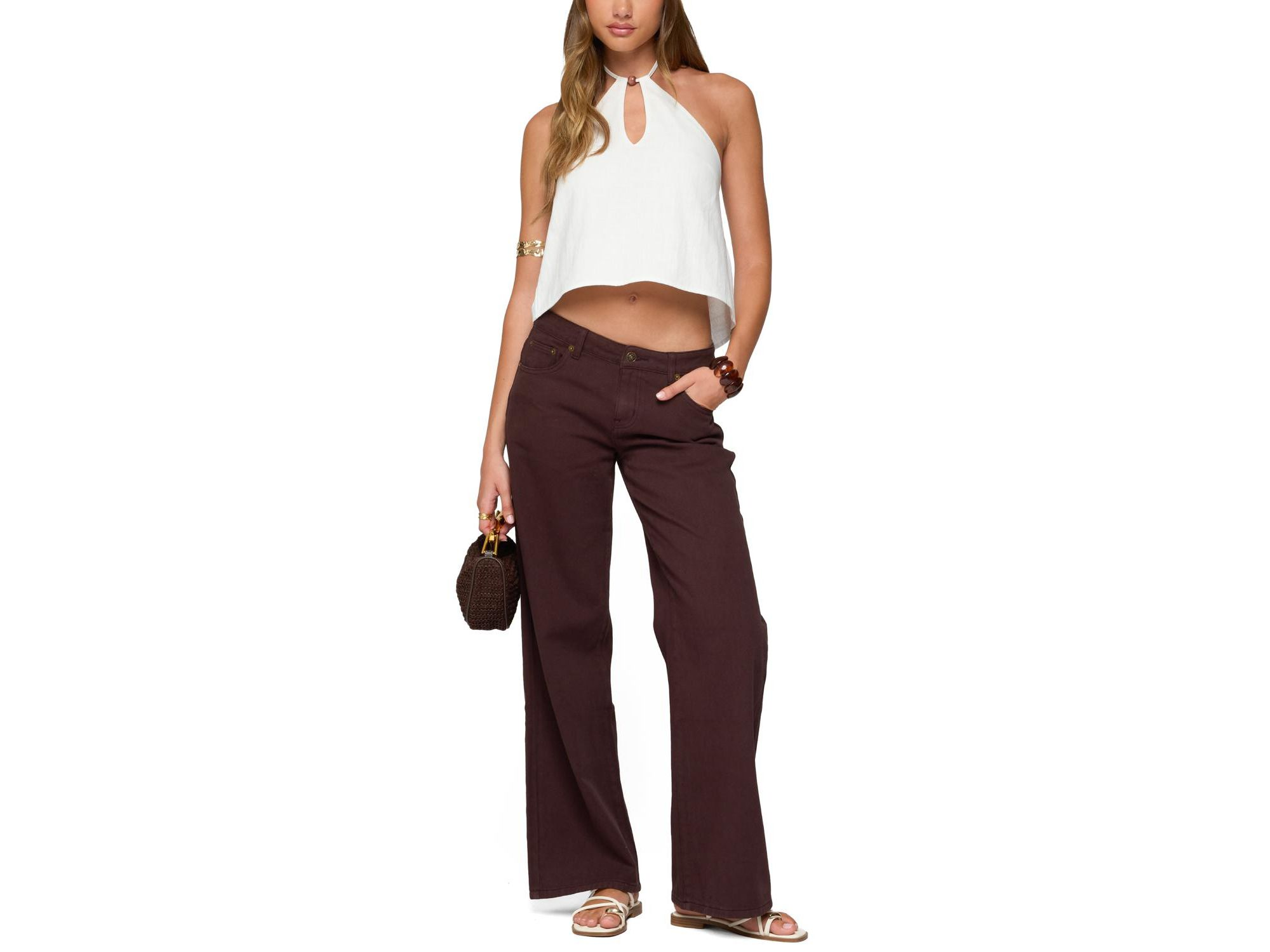 Oliviana Linen Look Halter Top — Image 4