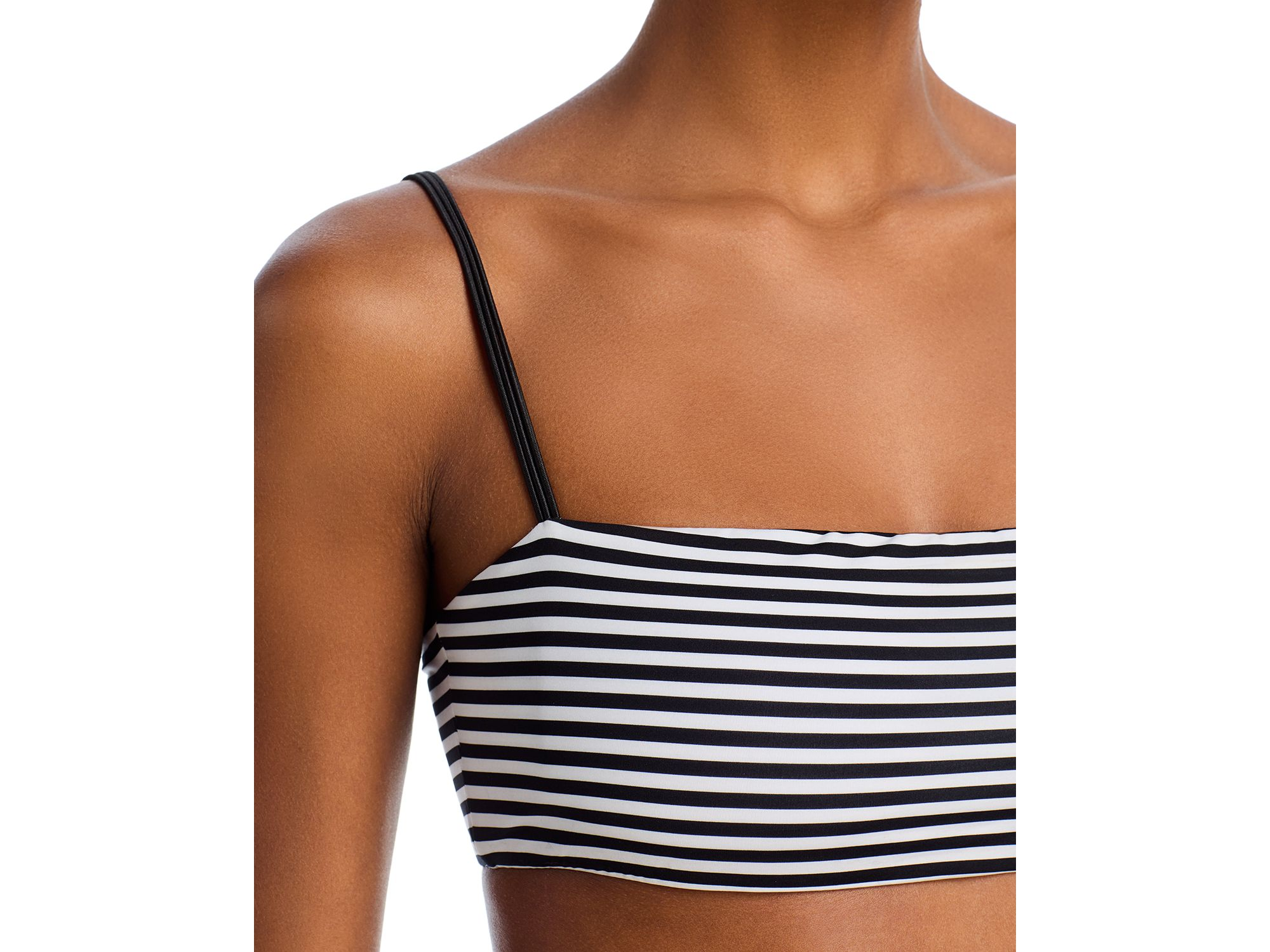 Striped Square Neck Bikini Top & Striped High Waisted Bikini Bottom - Exclusive — Image 3
