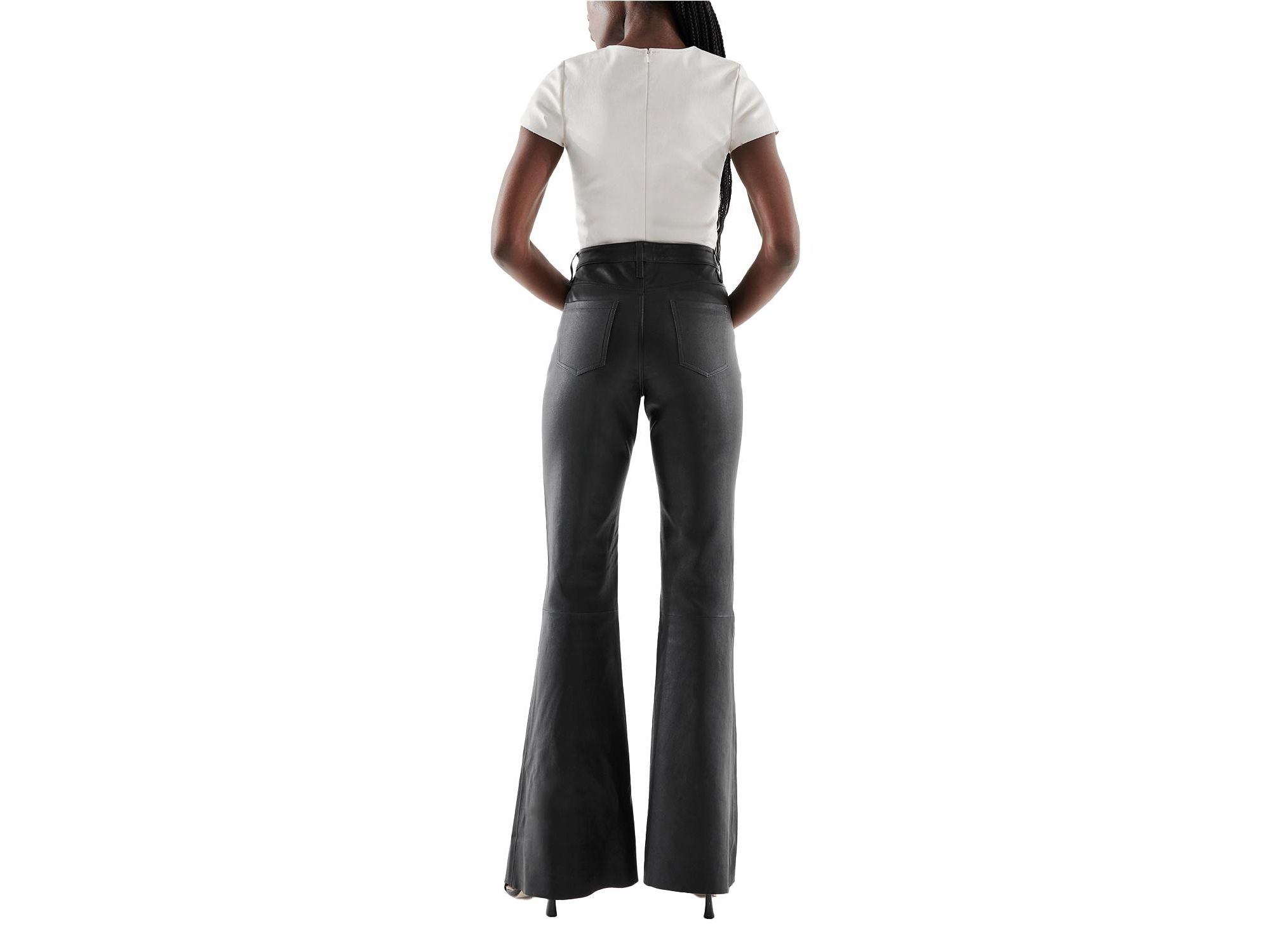Robbie Stretch Leather Flares — Image 4