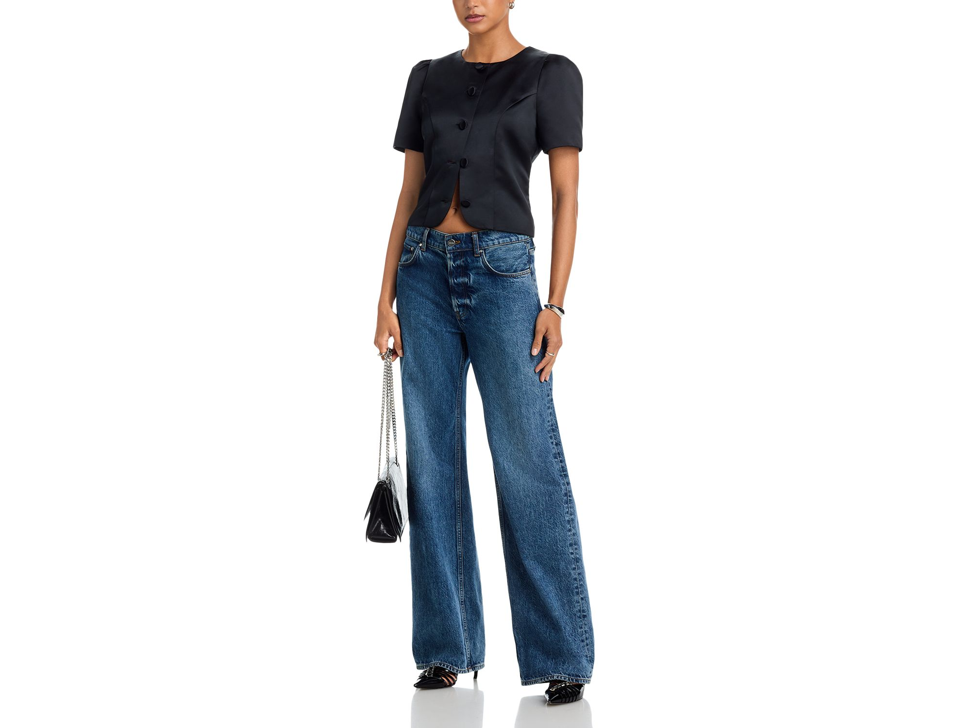 Jaxon Satin Puff Sleeve Top — Image 8