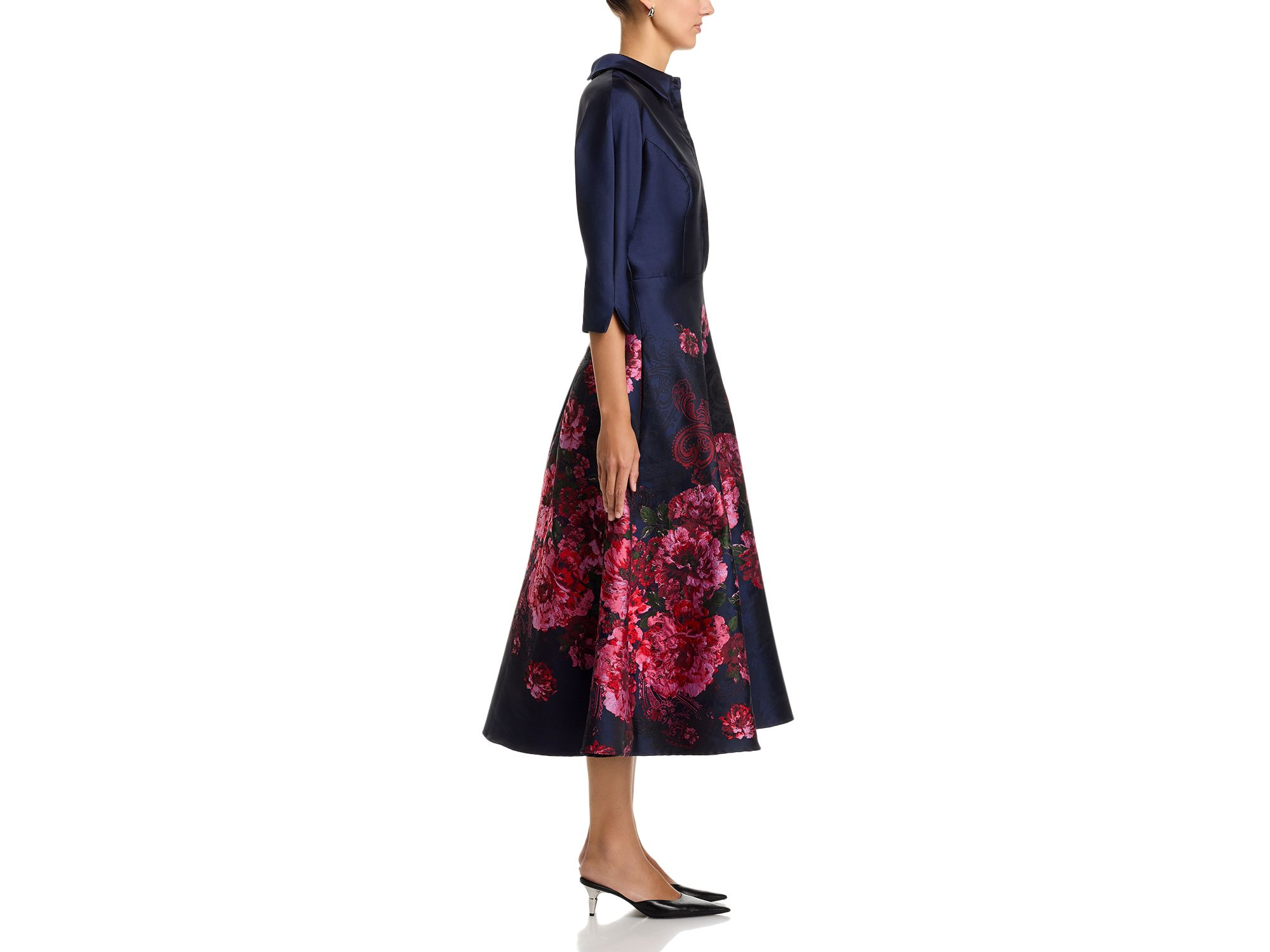 Jacquard Floral Shirt Waist Dress — Image 5