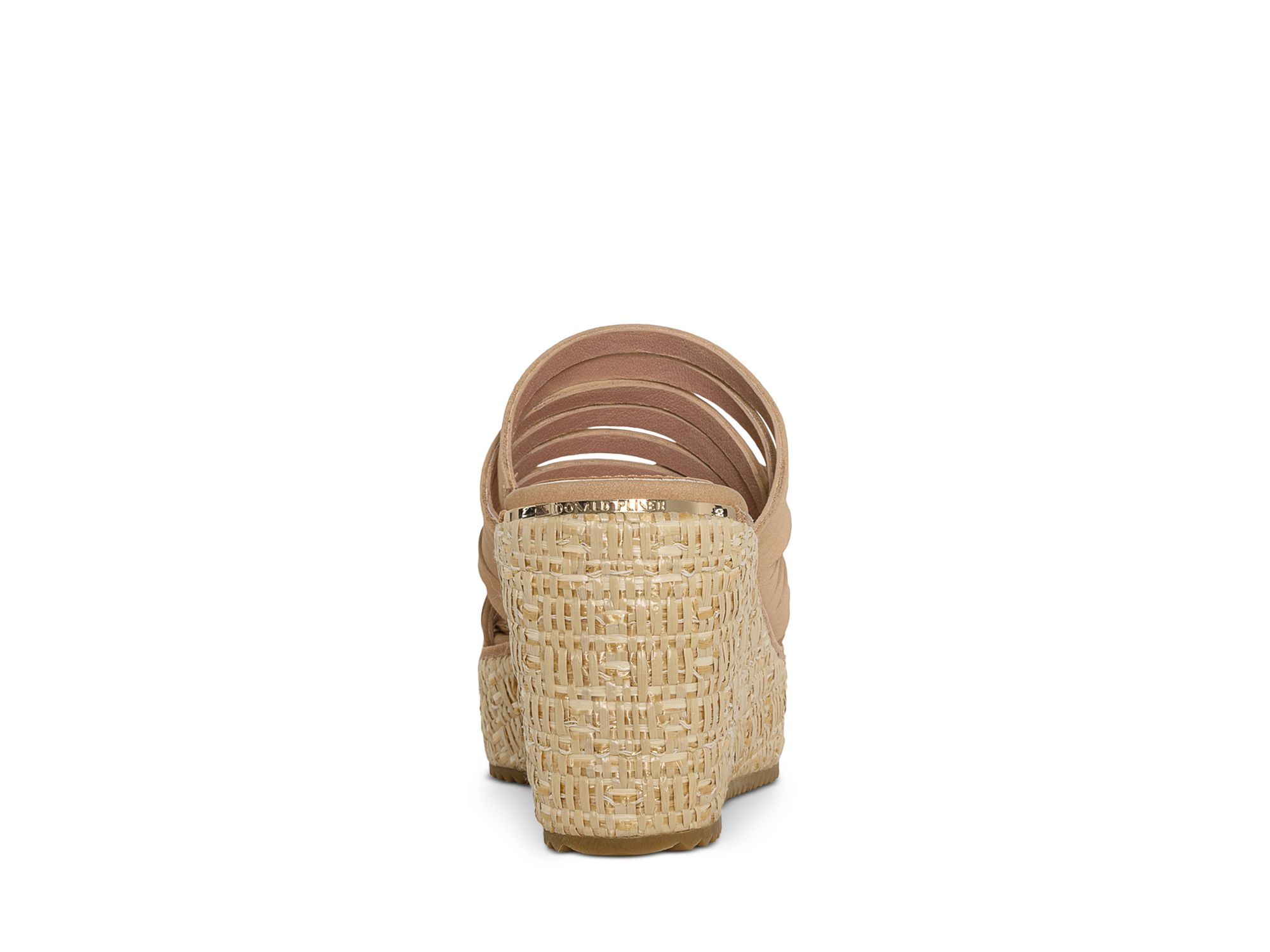 Women's Leather Toe Loop Wedge Slide Sandals — Image 4