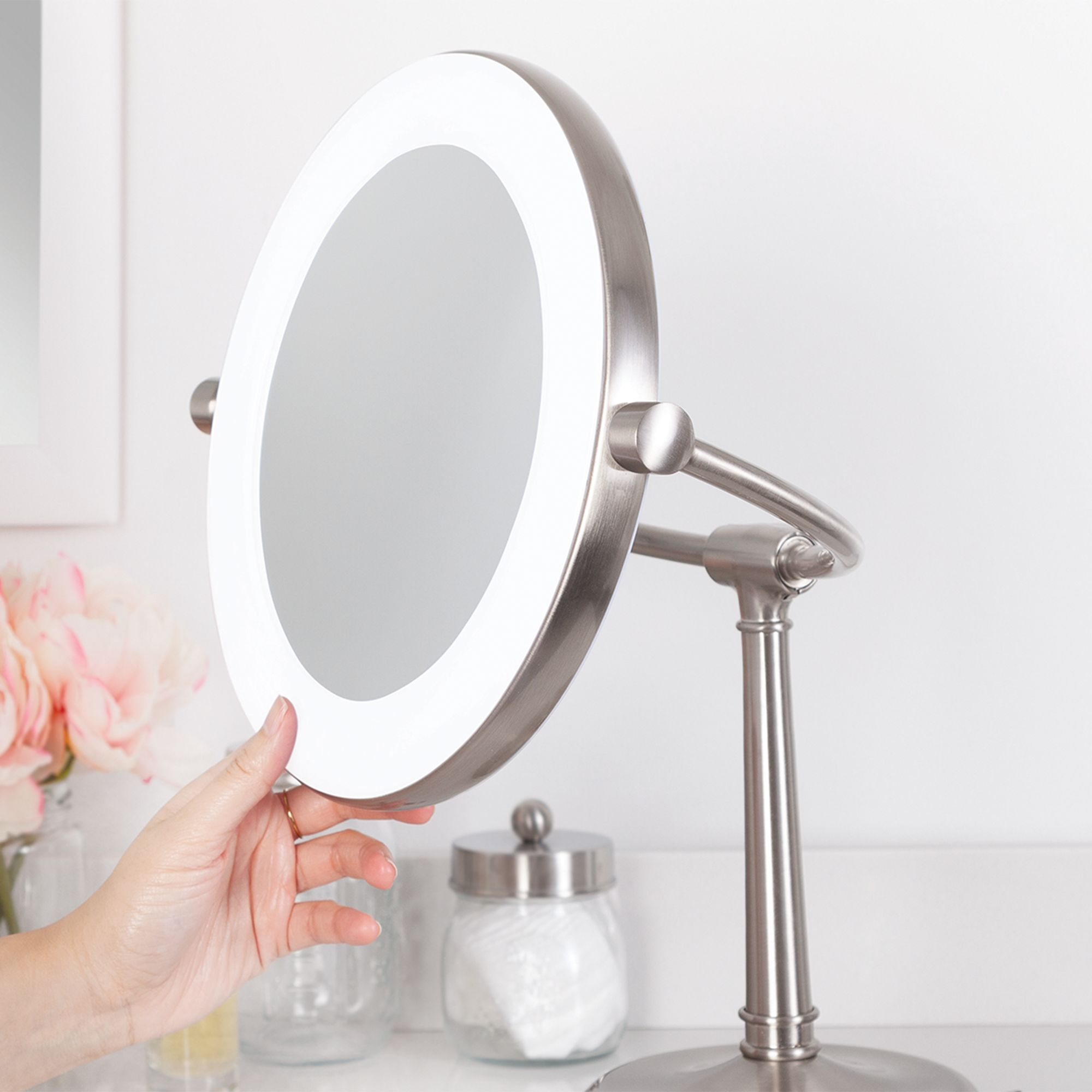 Lexington Customizable Sunlight LED Lighted Vanity Mirror, 10X/1X Magnification — Image 3