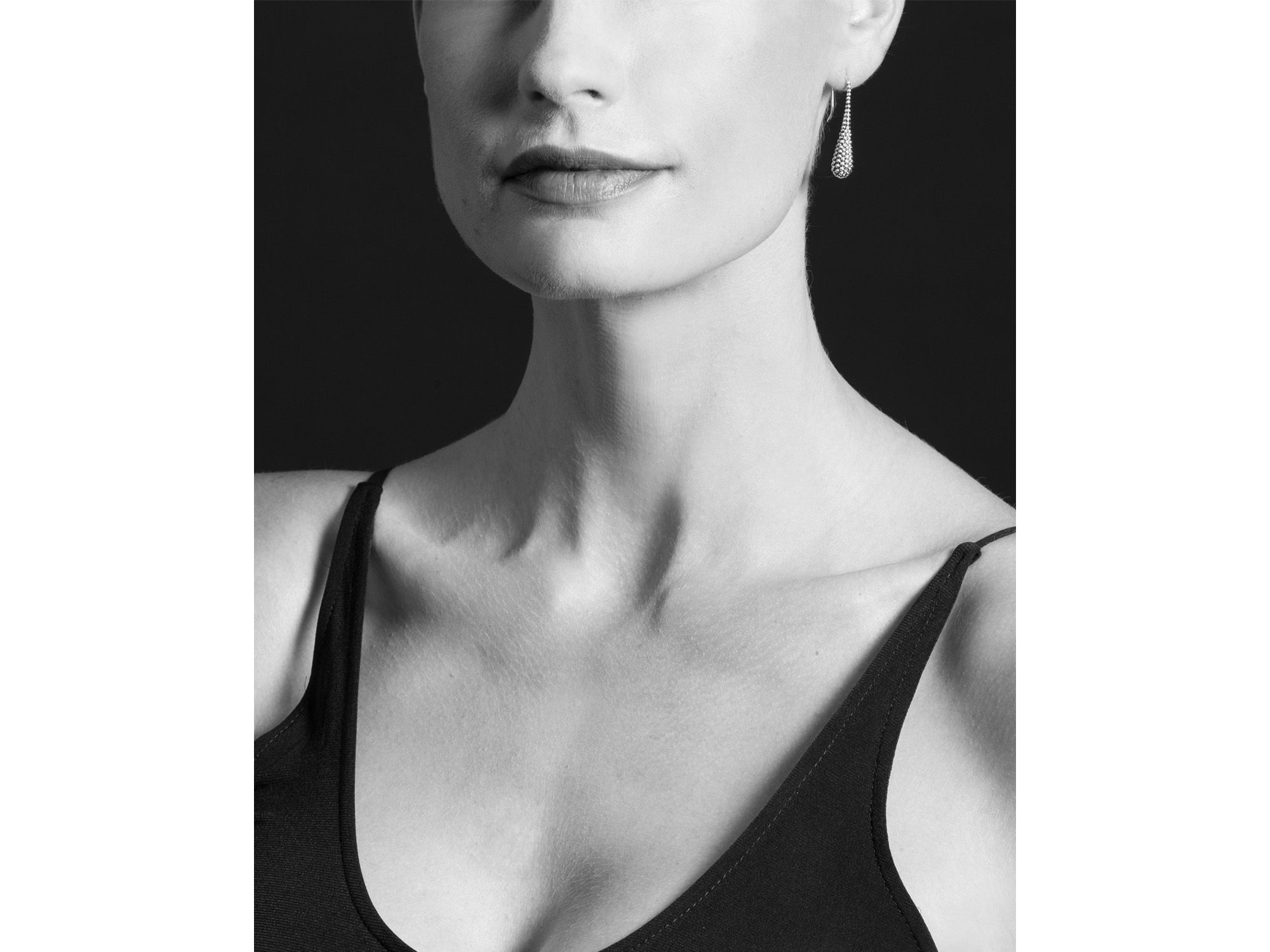 Sterling Caviar Tear Drop Earrrings — Image 3