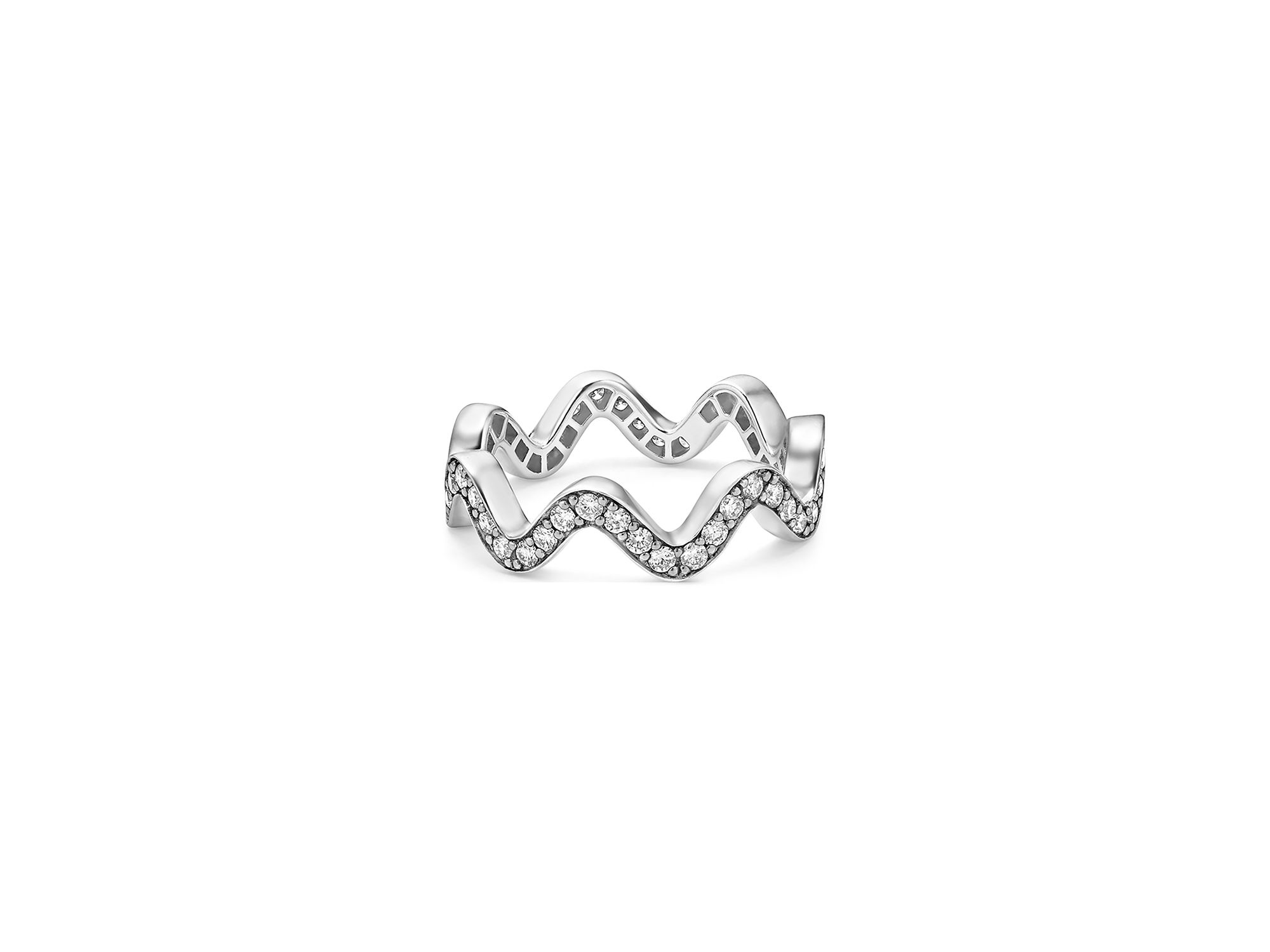 Sterling Caviar Spark Diamond Wavy Eternity Band — Image 3
