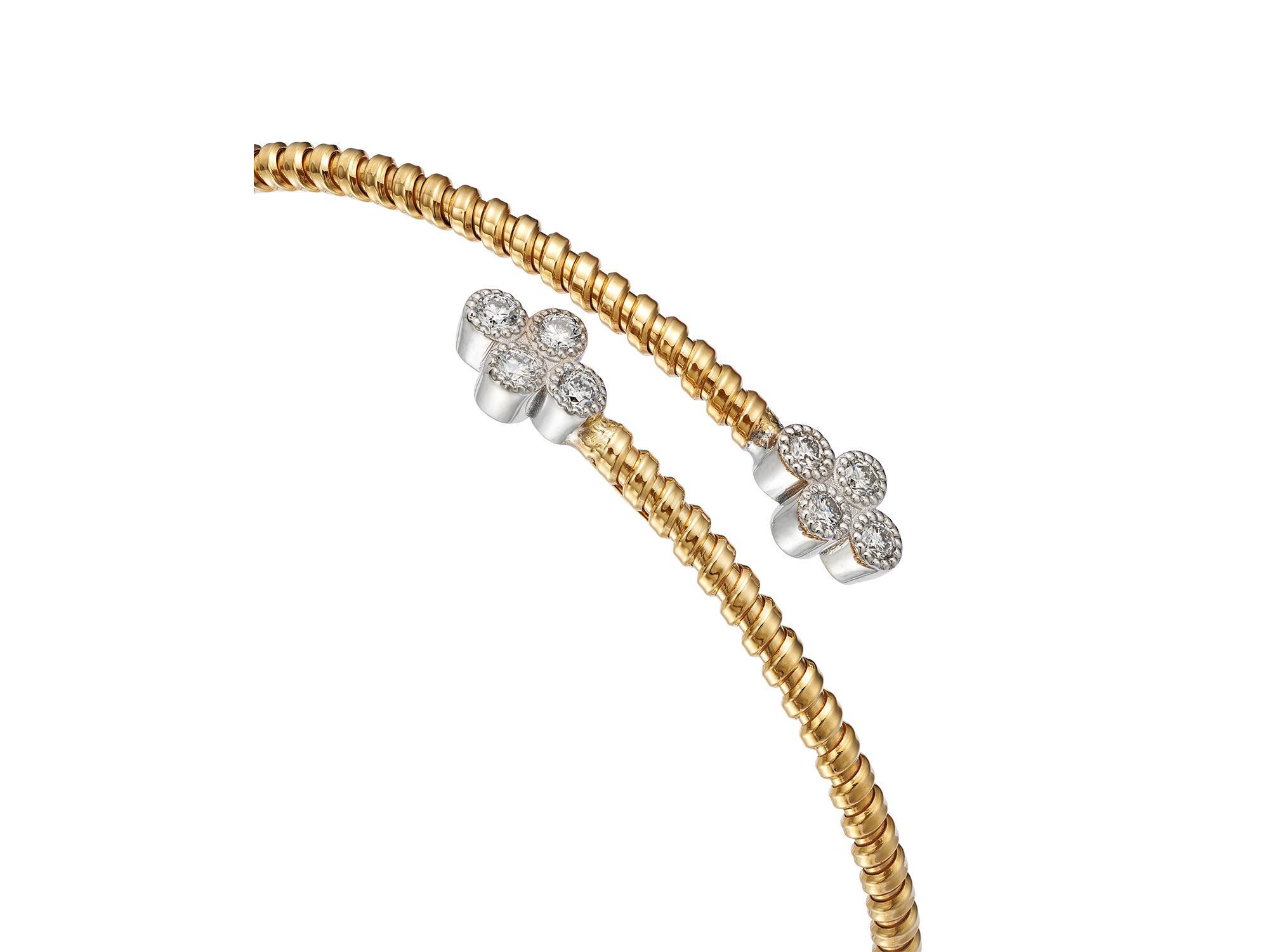 Diamond Flexible Bypass Bracelet in 14K Yellow Gold, 0.4 tcw — Image 3