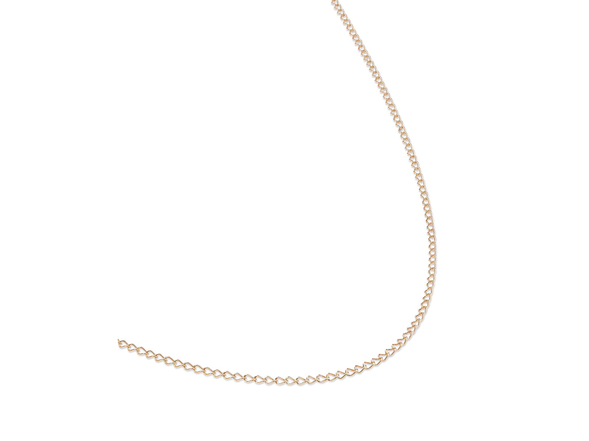 Children's Flat Curb Link Chain Necklace in 14K Yellow Gold, 13" — Image 3