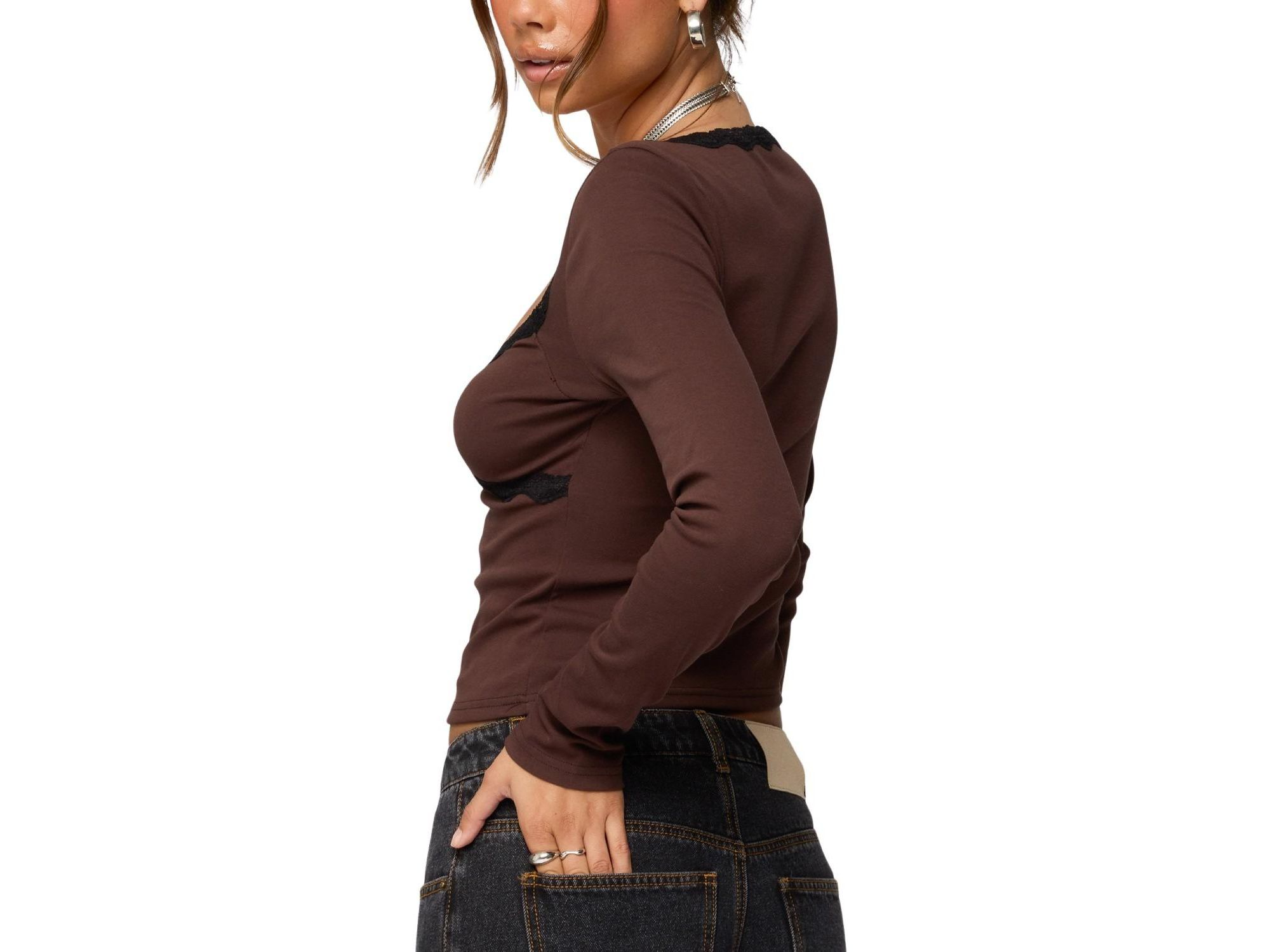 Porta Contrast Lacey Top — Image 3