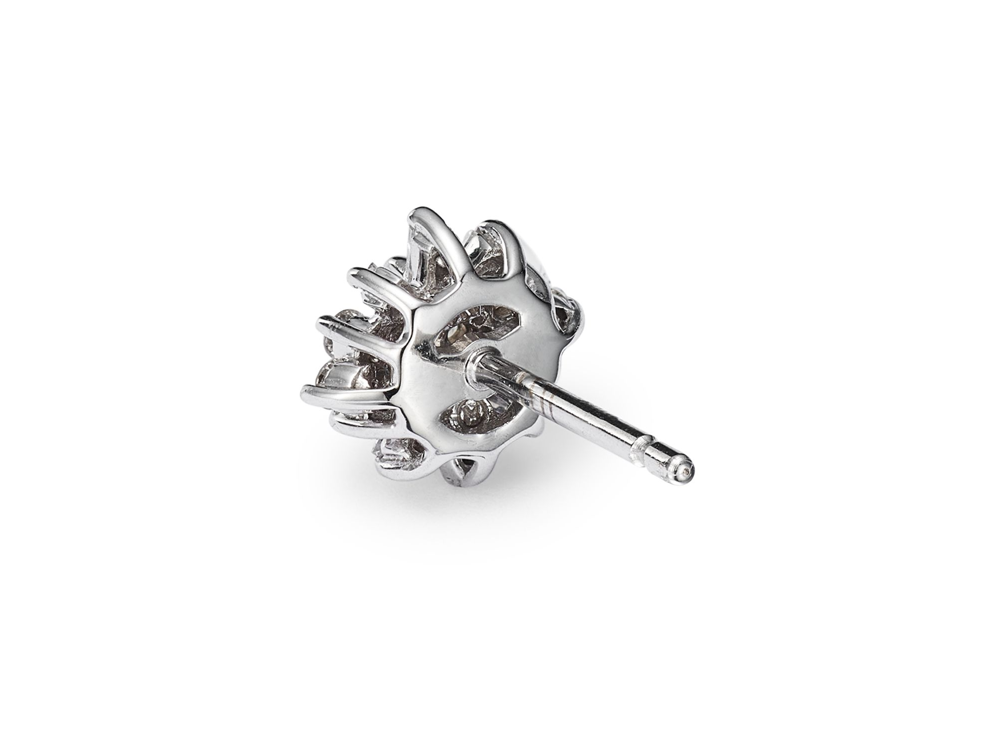 Diamond Mosaic Stud Earrings in 14K White Gold, 0.25 tcw — Image 4