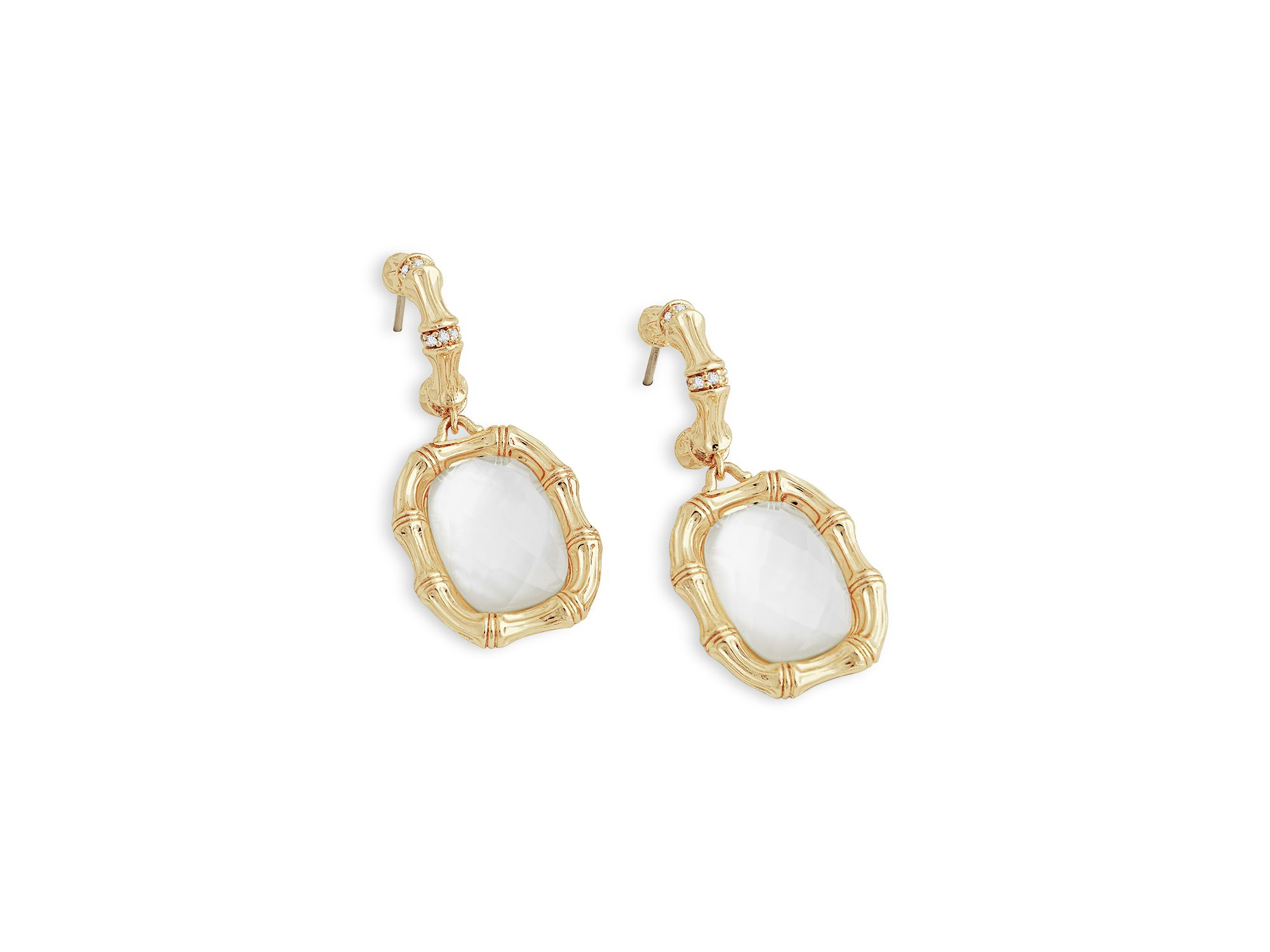 Crystal Bamboo Drop Earrings — Image 3