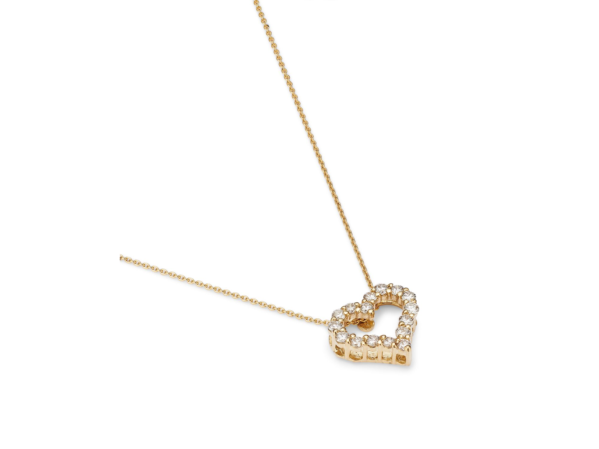 Diamond Heart Pendant Necklace in 14K Yellow Gold, .25 tcw — Image 3