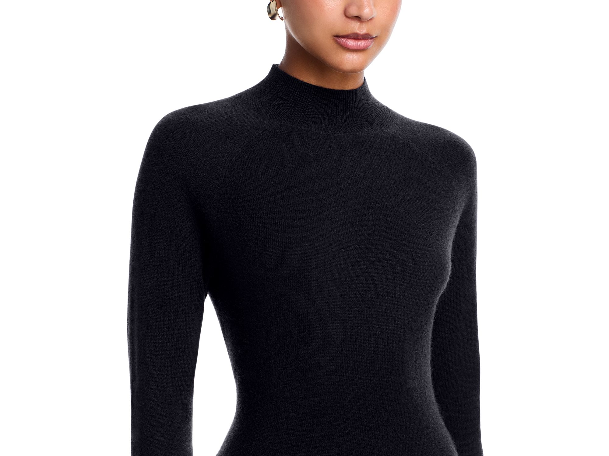 100% Cashmere Mock Neck Dress — Image 3