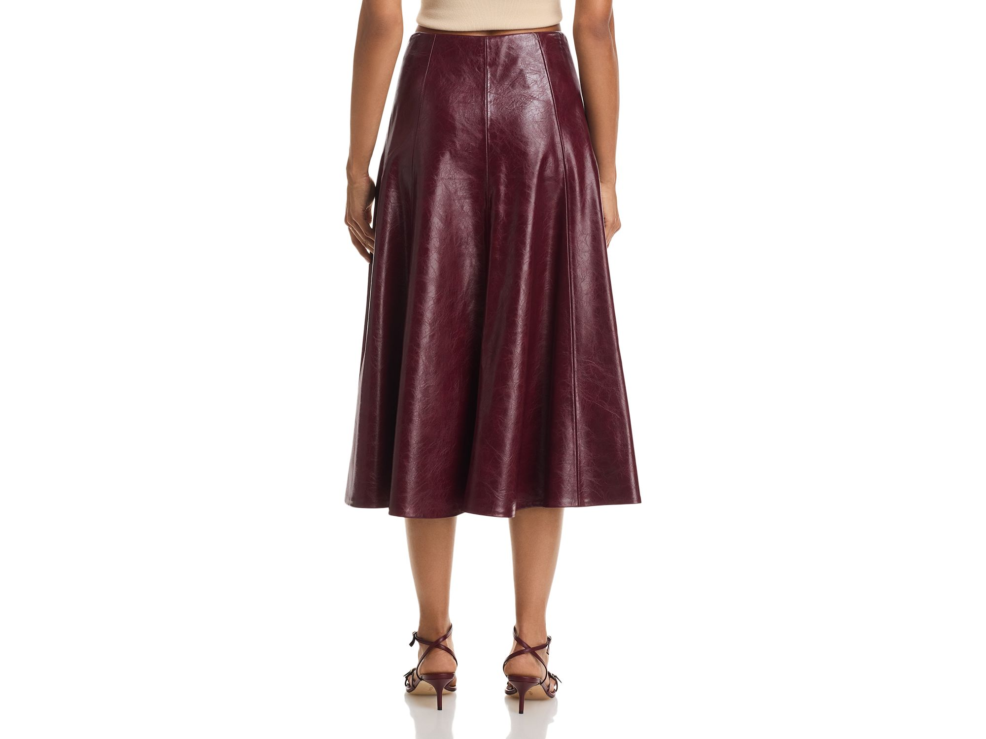 Faux Leather Midi Skirt - Exclusive — Image 4